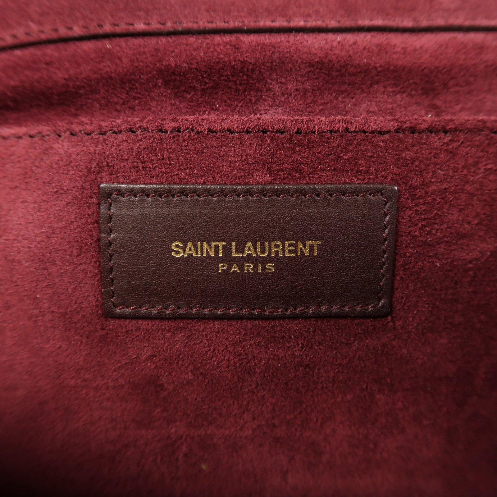 SAINT LAURENT 牛皮皮革Pouch金扣手拿包