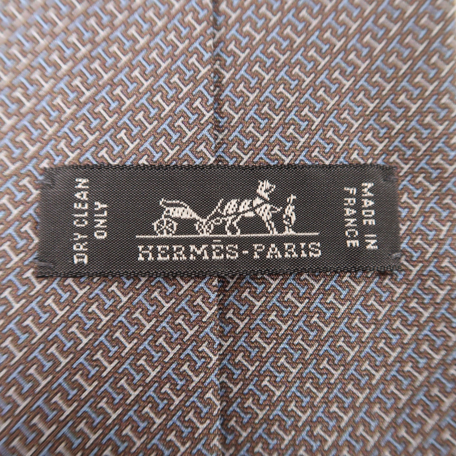 HERMES 絲質Tie領帶灰色