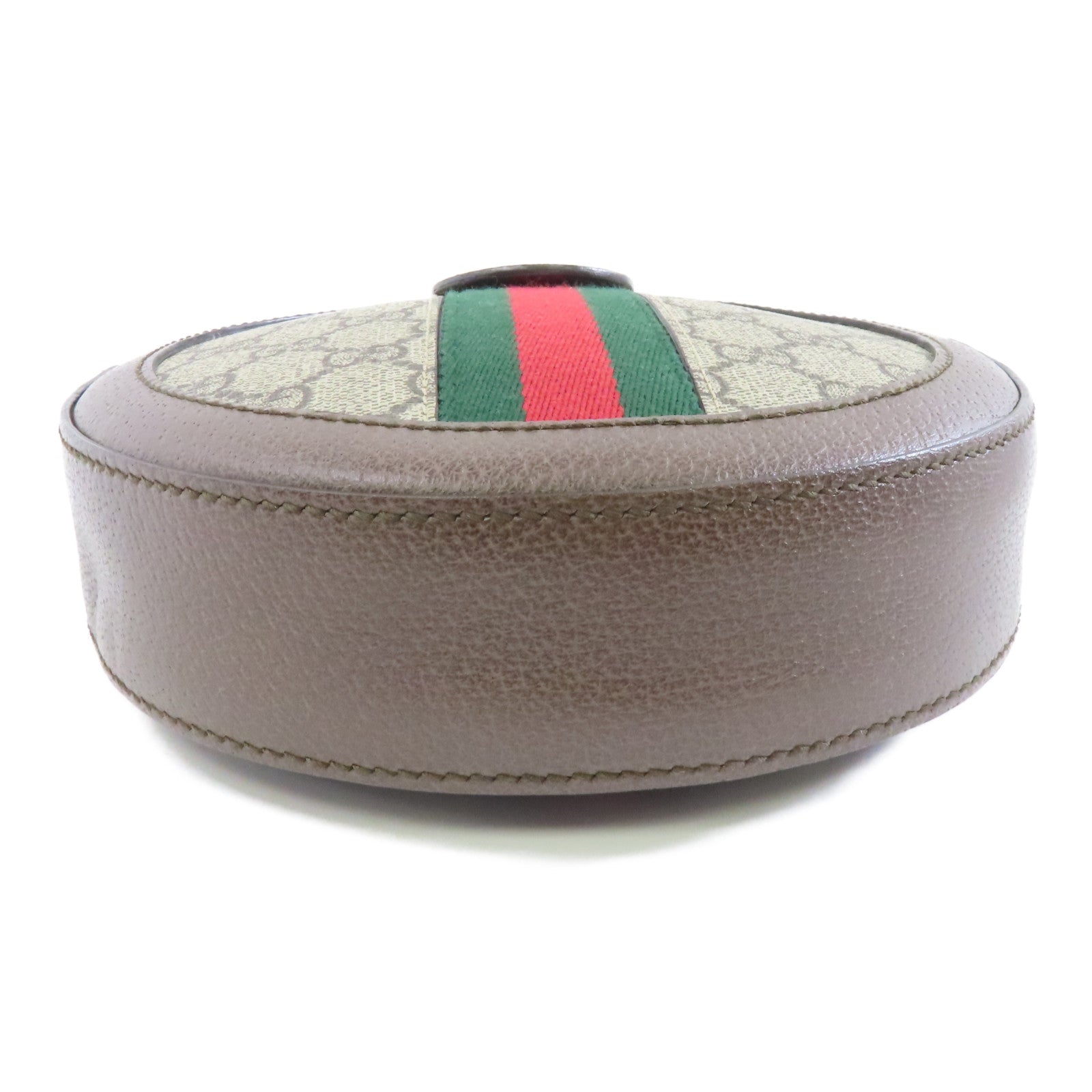 GUCCI 塗層帆布Ophidia GG金扣鏈帶肩背袋啡色