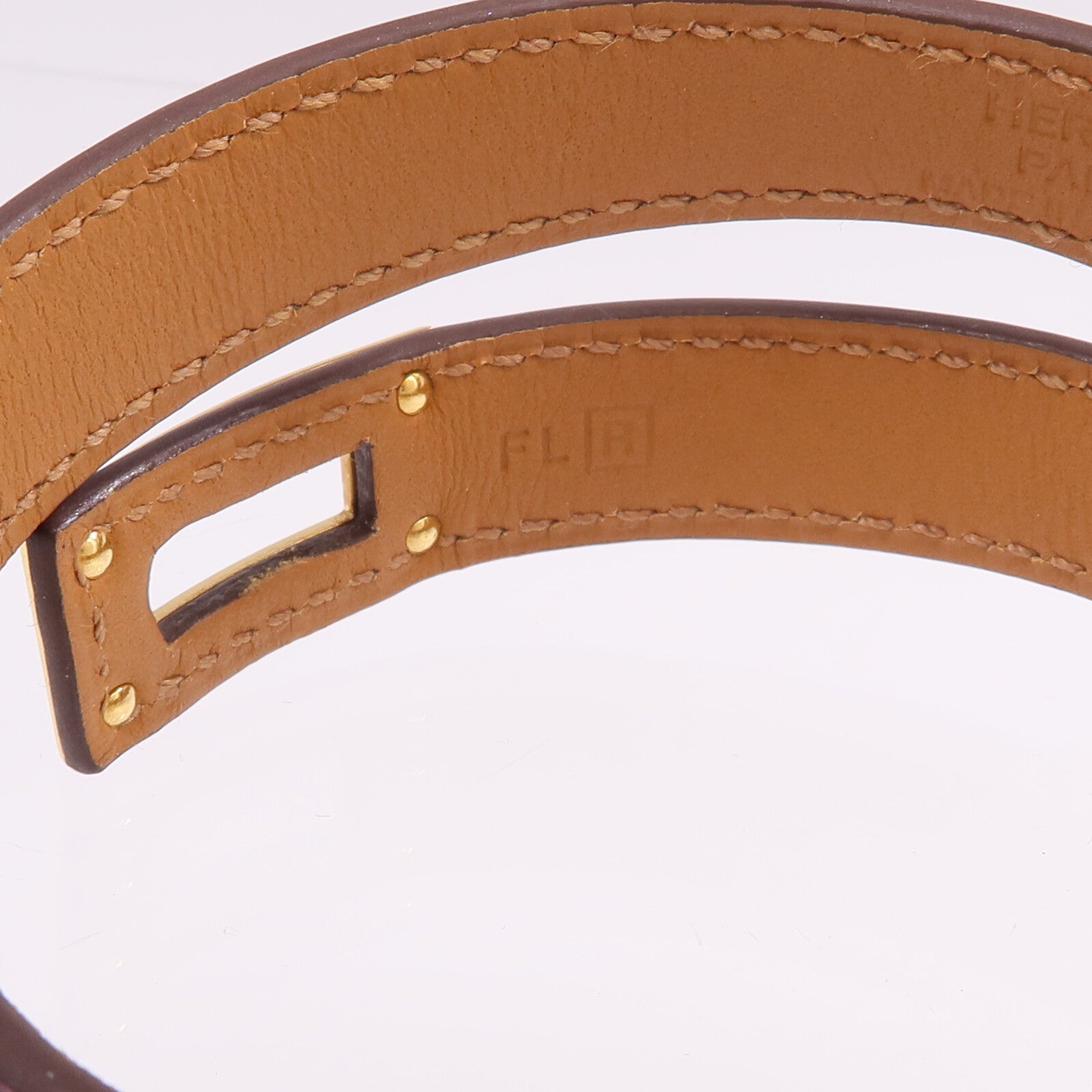 HERMES Swift皮革Kelly Double Tour Bracelet金扣手鐲