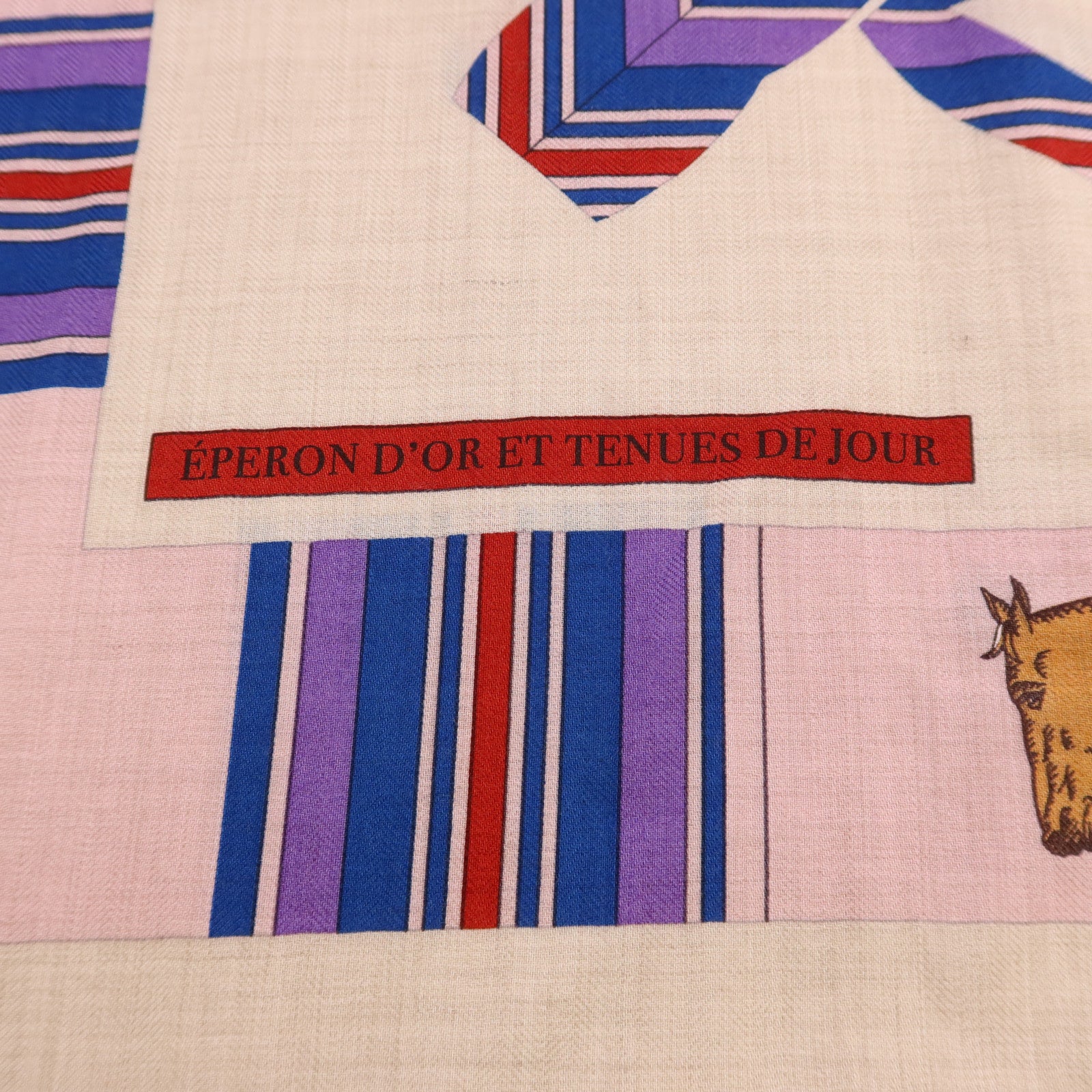 HERMES 羊絨/絲質Mors A Jouets Bandana Shawl 140絲巾