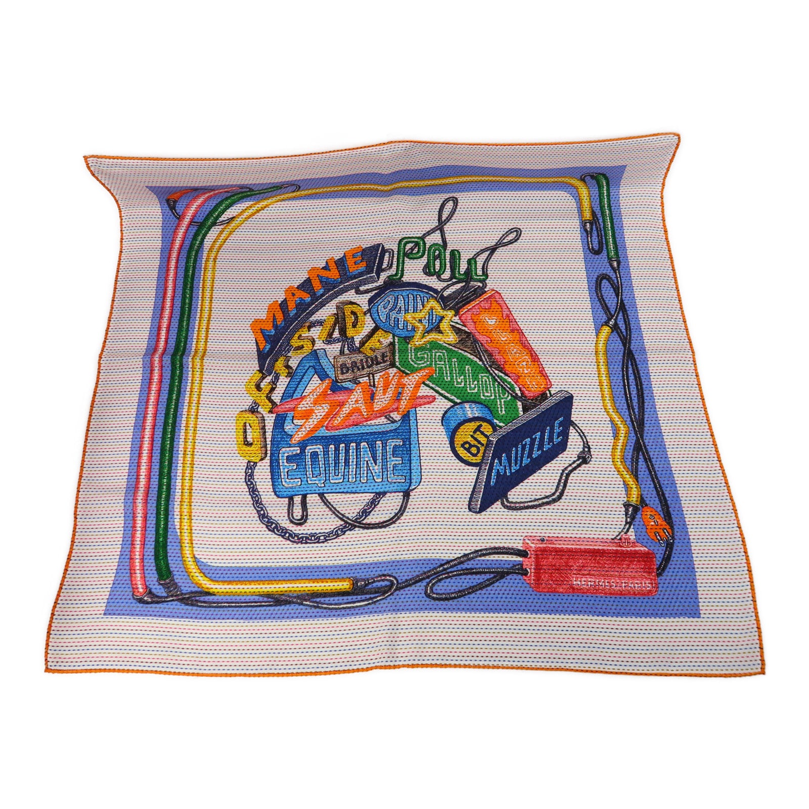HERMES 絲質Scarf圍巾彩色