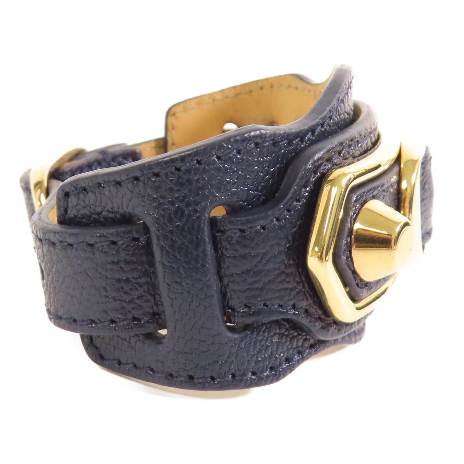 BALENCIAGA 牛皮皮革Bracelet/Bangle金扣深藍色
