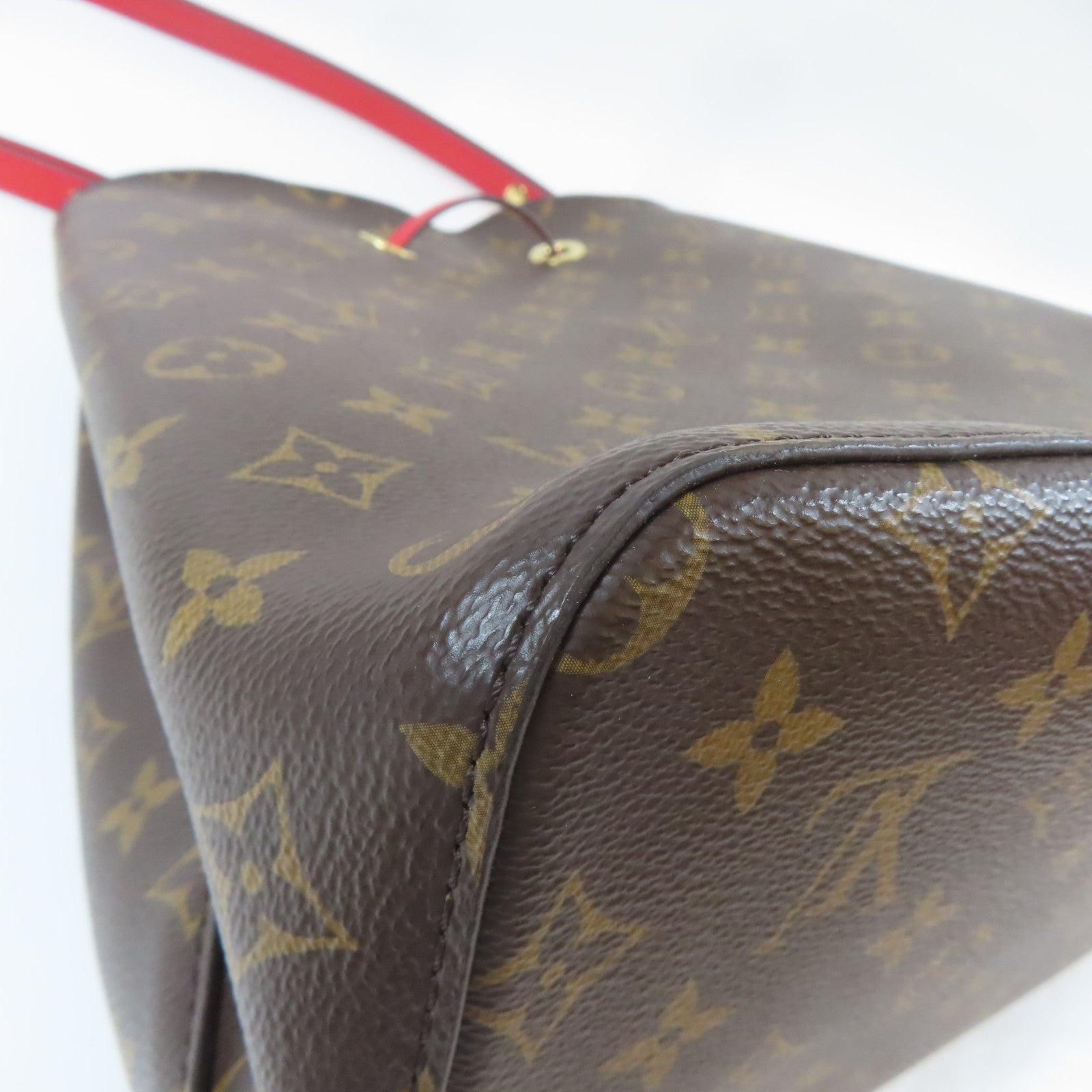 LOUIS VUITTON Monogram Neo Noe MM金扣肩背袋紅色/啡色