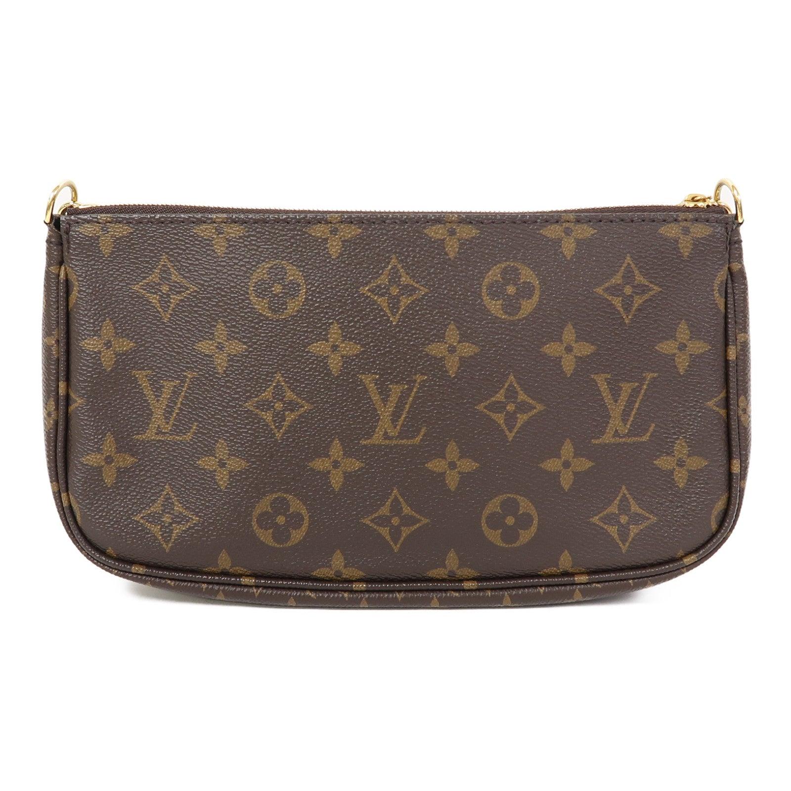 LOUIS VUITTON Monogram Multi Pochette Accessoires金扣肩背袋啡色