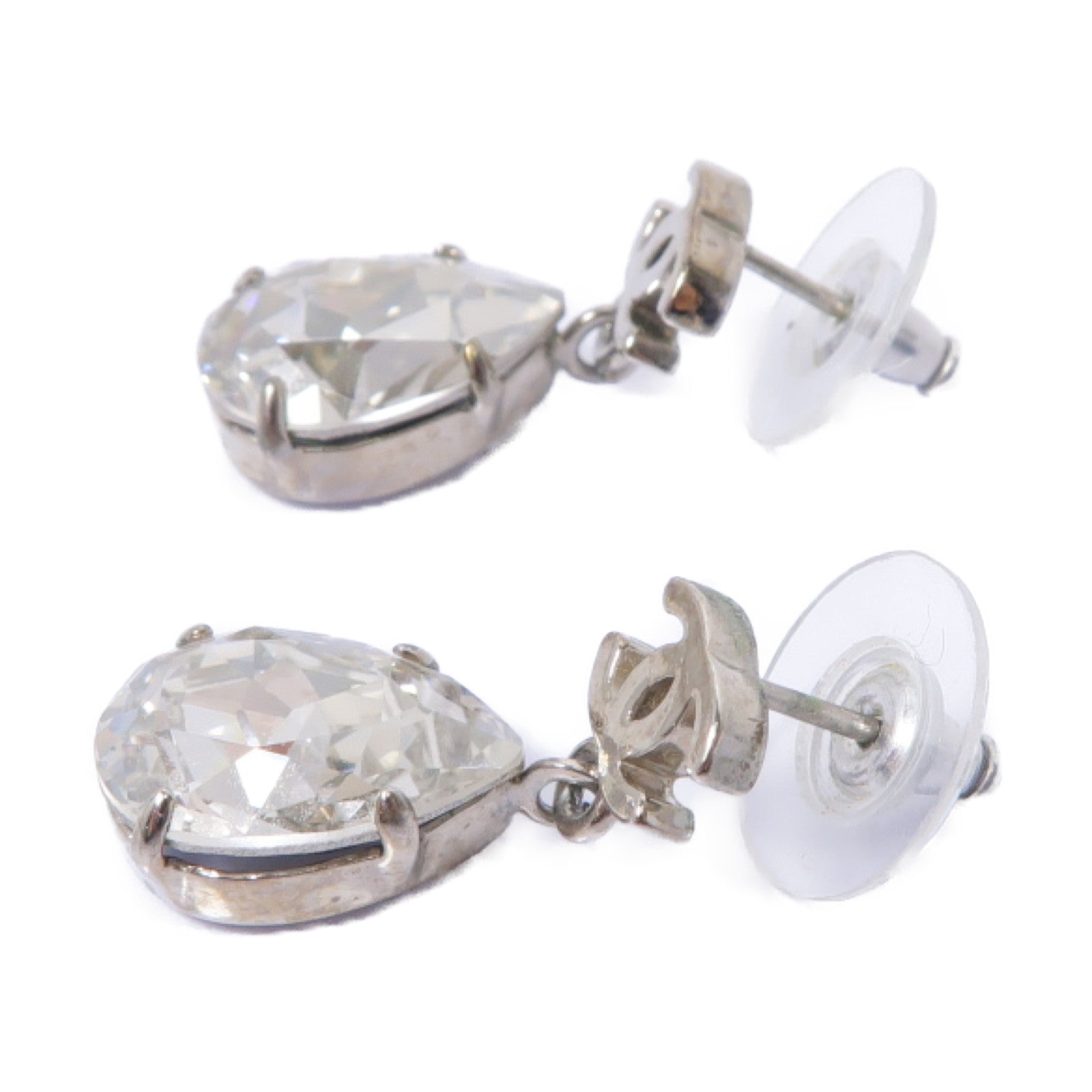 CHANEL 【激減優惠】金屬/水晶Earrings耳環銀色/透明
