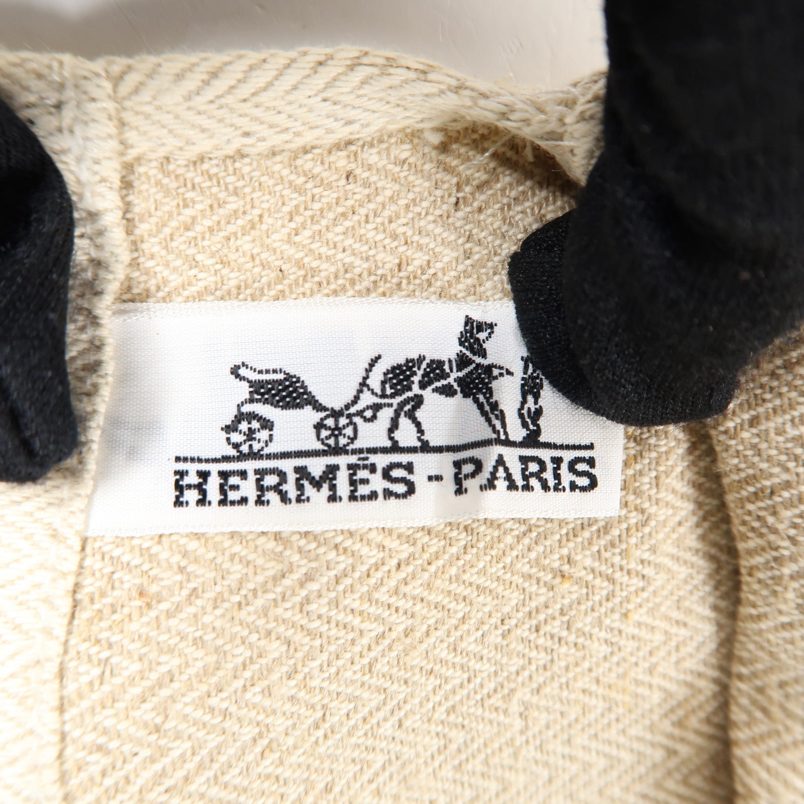 HERMES 帆布Aline金扣肩背袋米色