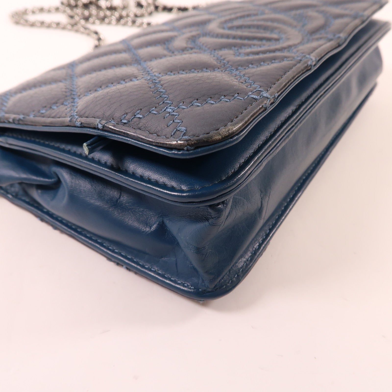CHANEL 牛皮皮革WOC Wallet On Chain銀扣鏈帶肩背袋