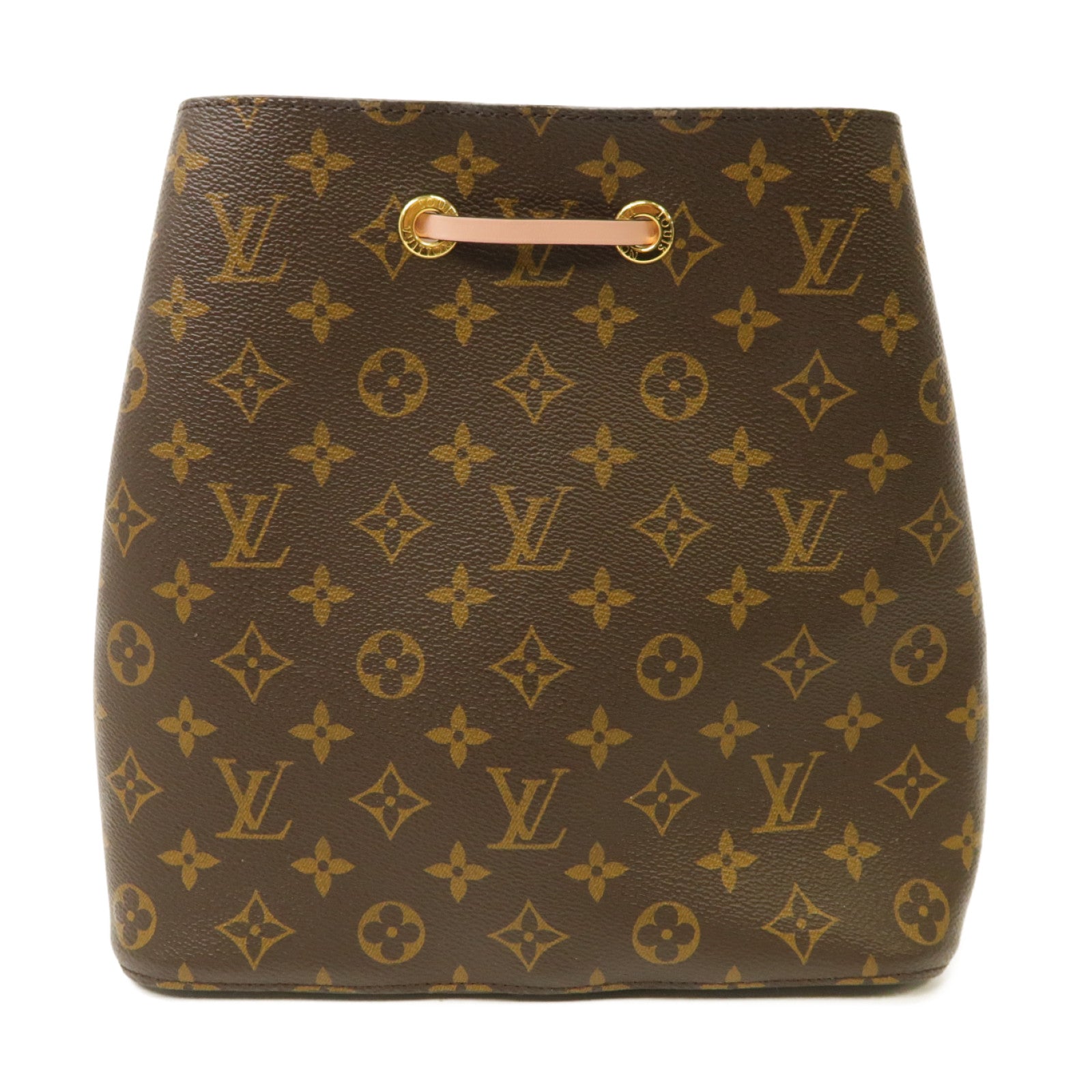 LOUIS VUITTON Monogram Neo Noe MM金扣肩背袋啡色/粉紅色