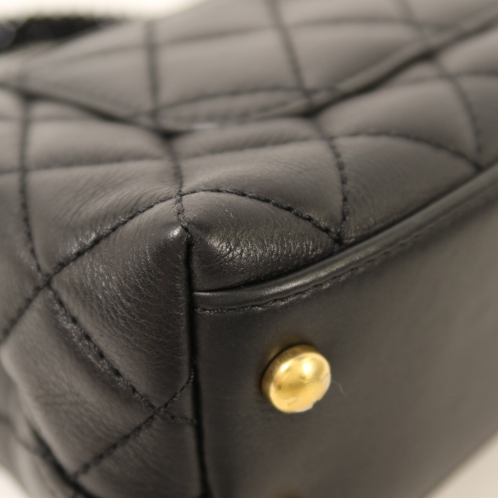 CHANEL 牛皮皮革Coco Handle Mini金扣鏈帶手挽肩背兩用袋