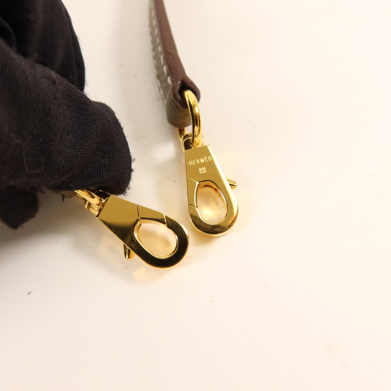 HERMES Epsom皮革Mini Kelly II金扣手挽肩背兩用袋Etoupe