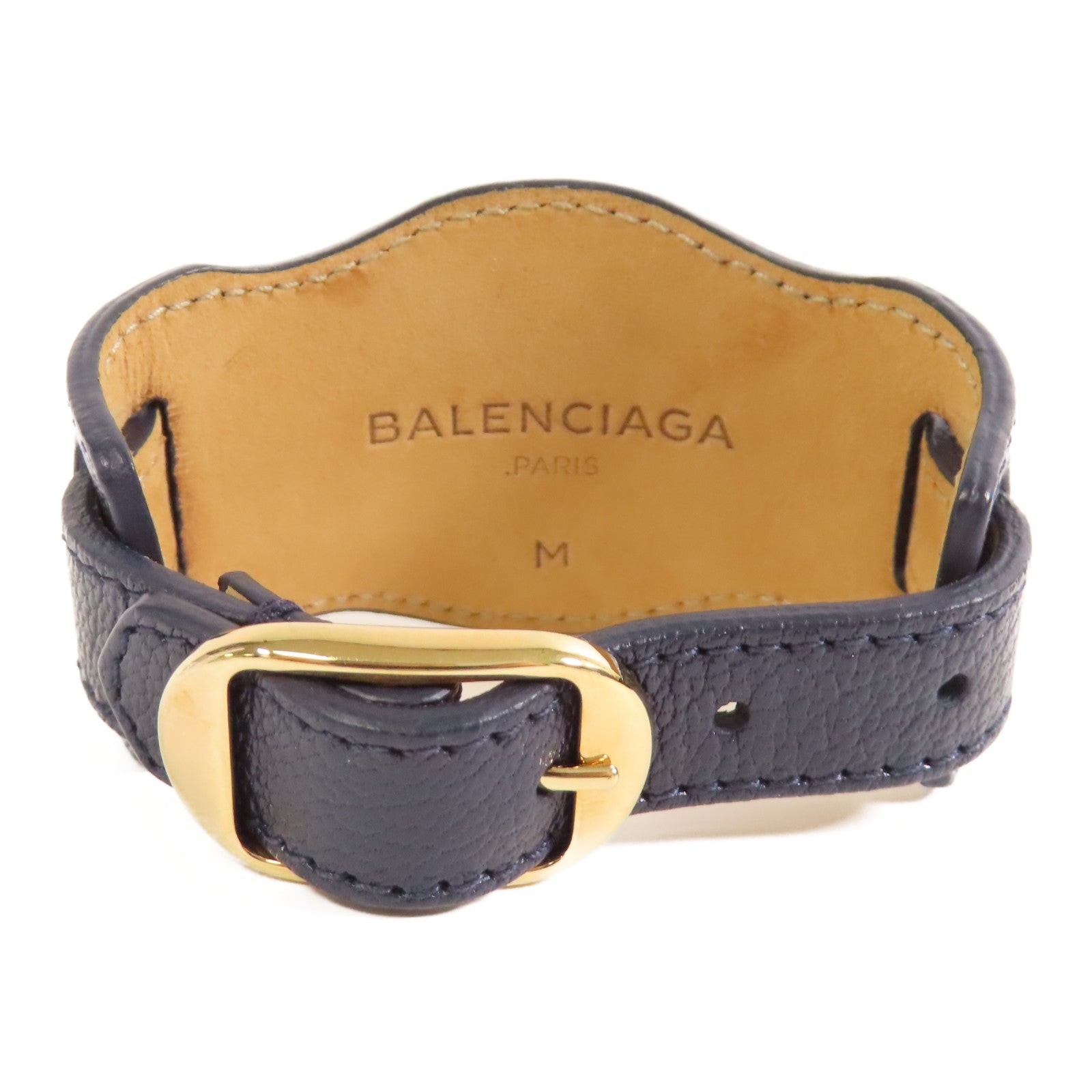 BALENCIAGA 牛皮皮革Bracelet/Bangle金扣深藍色