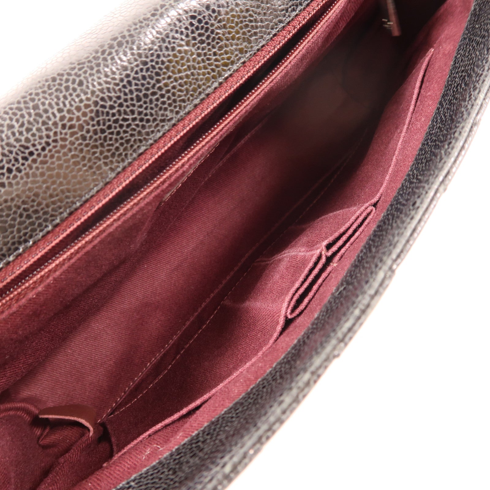 CHANEL 牛皮皮革Chain Shoulder Bag銀扣鏈帶肩背袋