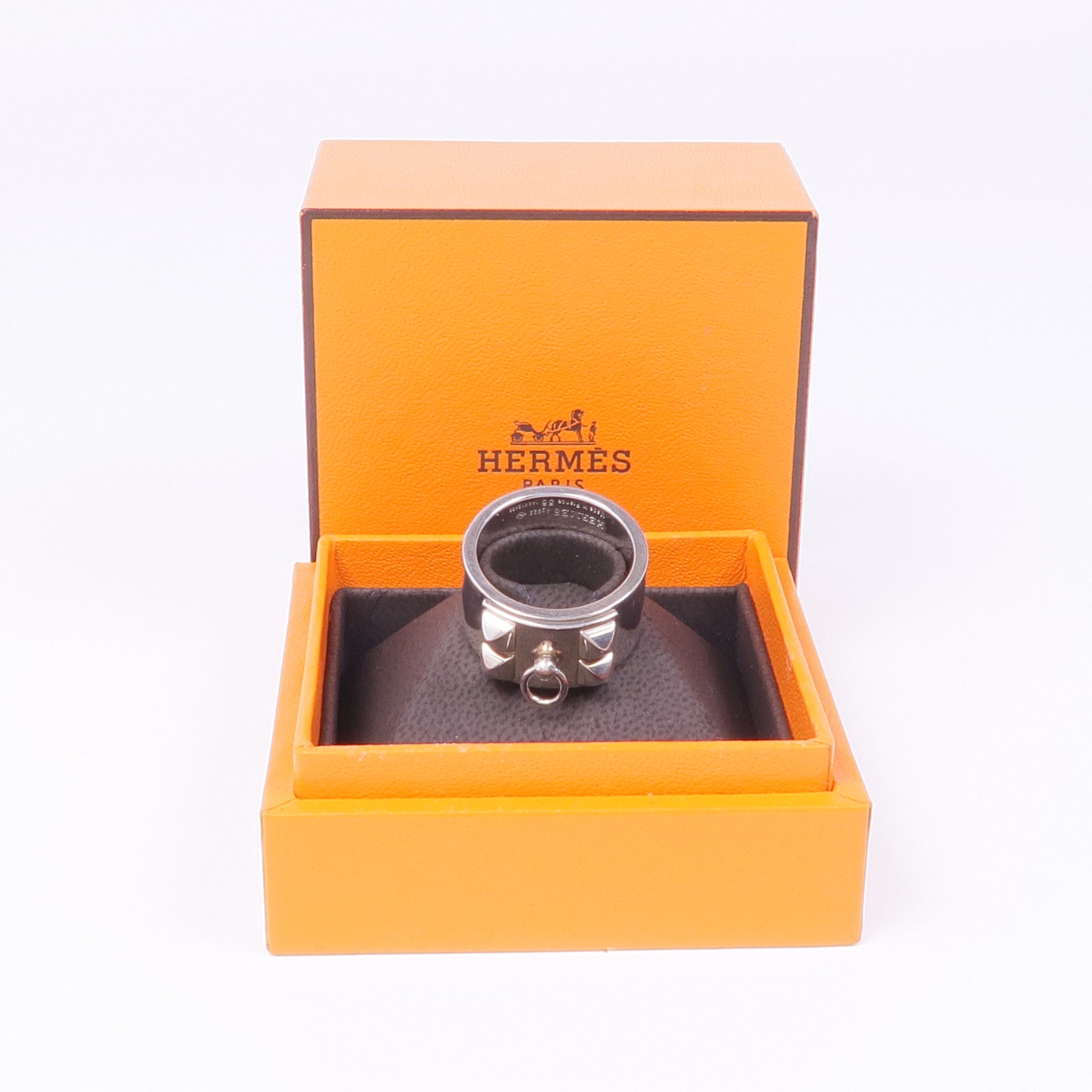 HERMES 925純銀Collier De Chien Ring戒指Hermes#56/US#7.5