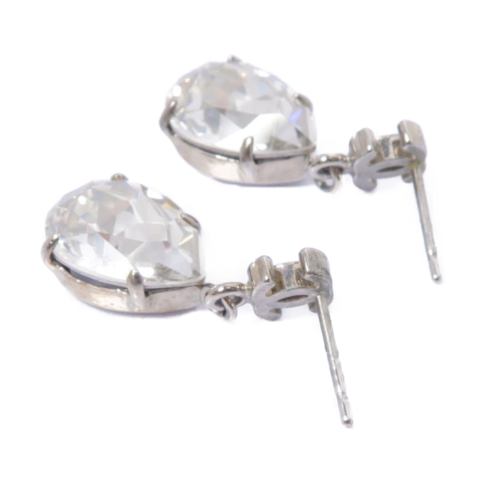 CHANEL 【激減優惠】金屬/水晶Earrings耳環銀色/透明