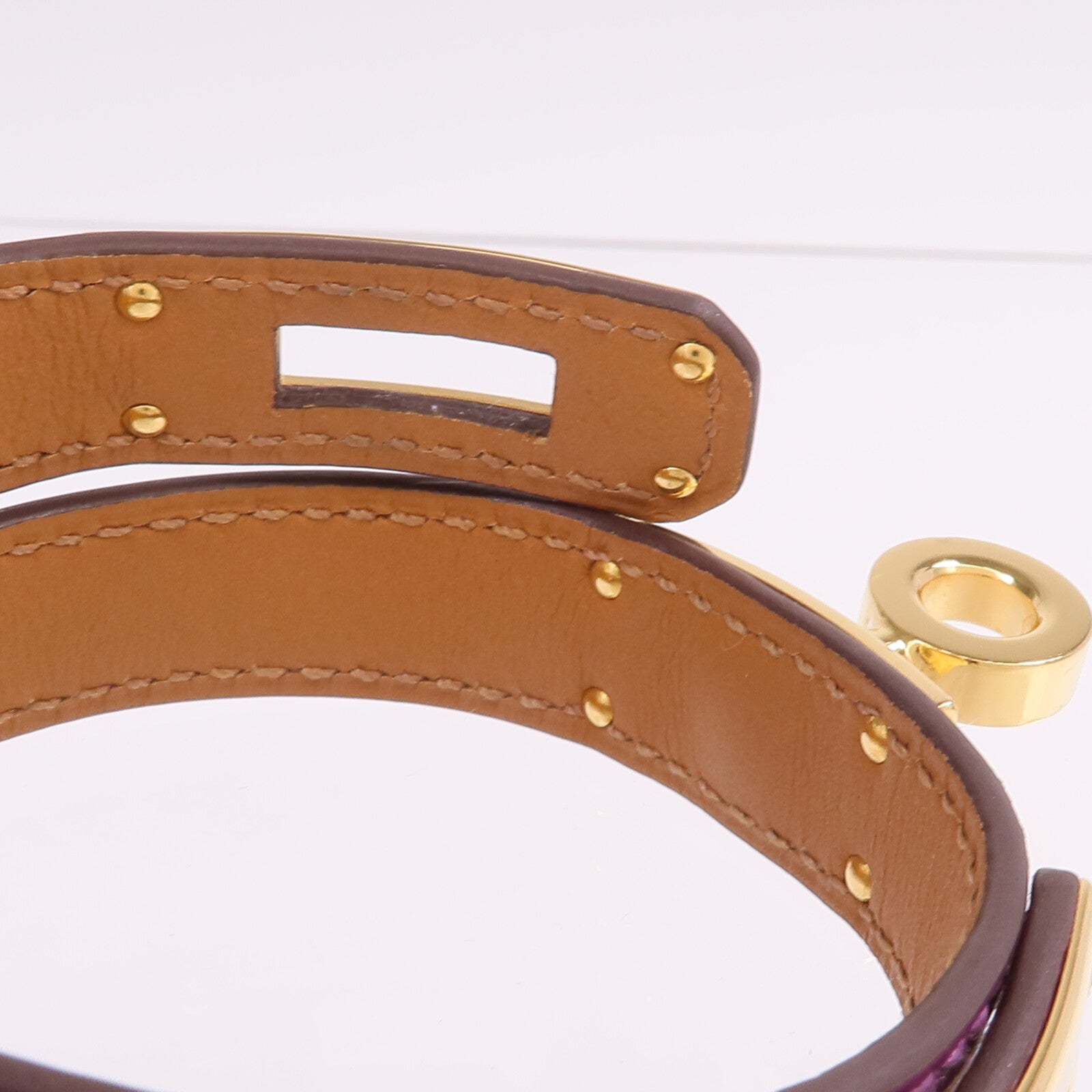 HERMES Swift皮革Kelly Double Tour Bracelet金扣手鐲