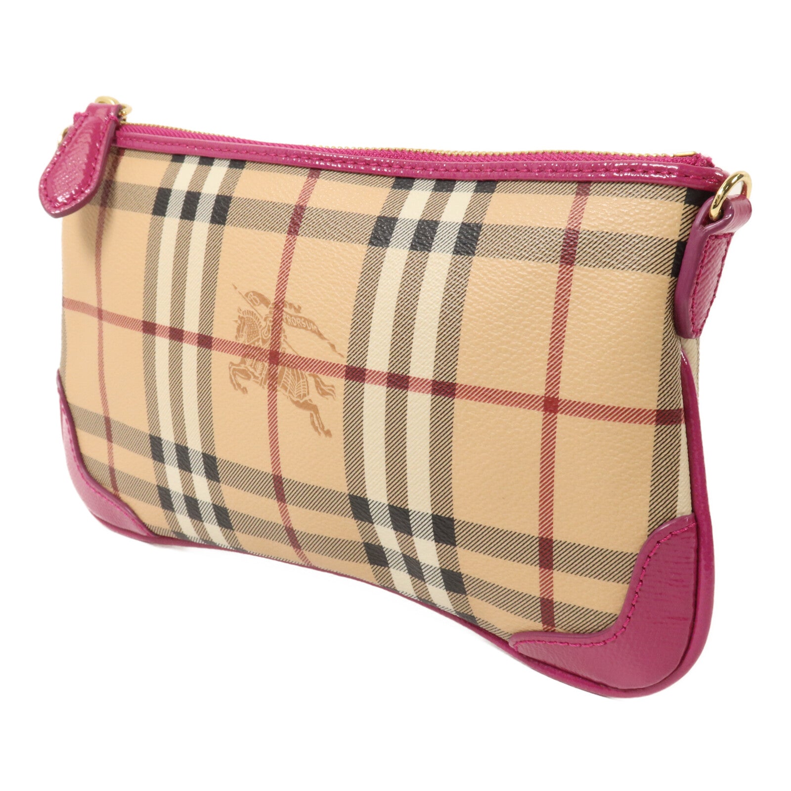 BURBERRY 塗層帆布/牛皮皮革Shoulder Bag肩背袋