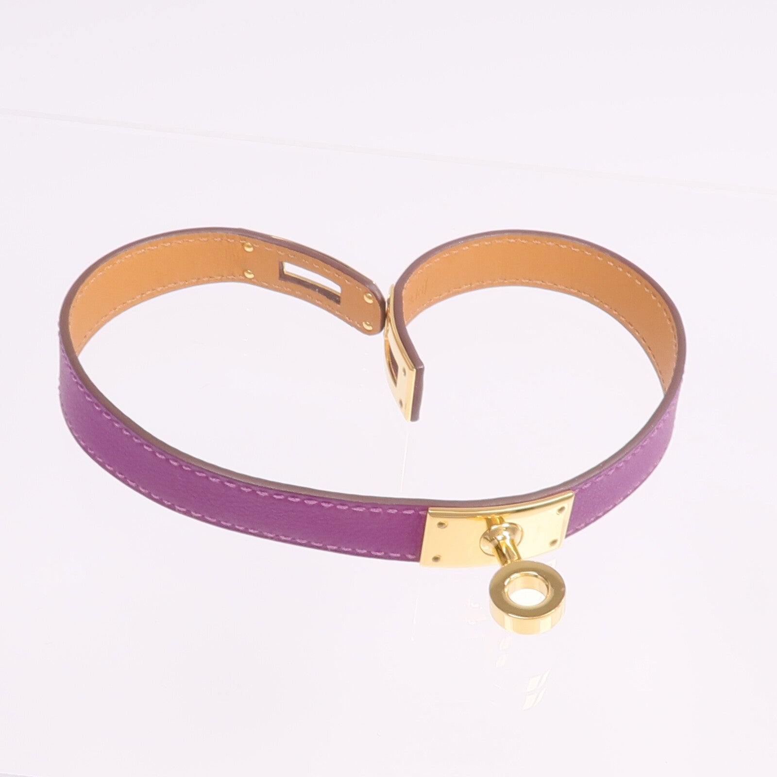 HERMES Swift皮革Kelly Double Tour Bracelet金扣手鐲