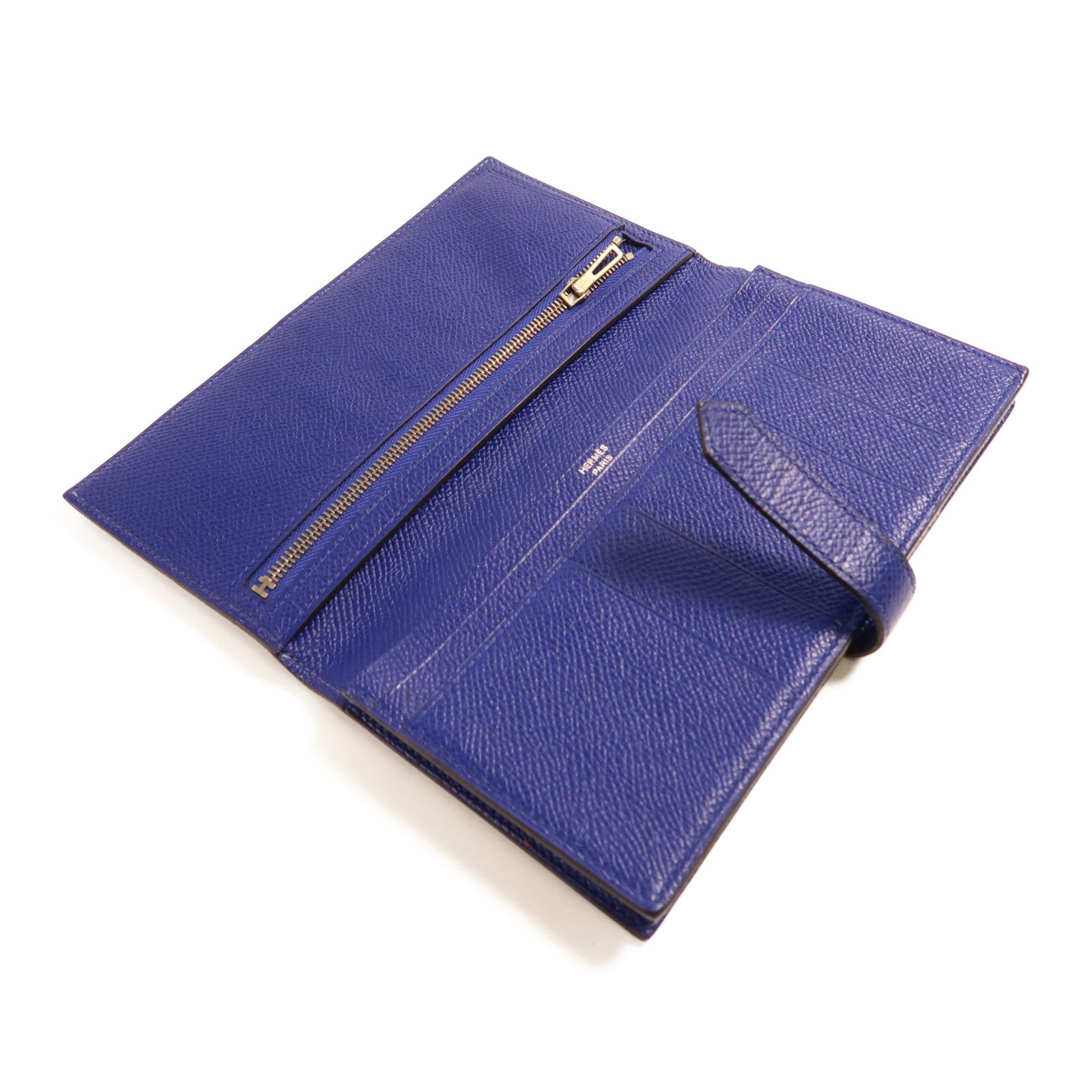 HERMES 【激減優惠】Epsom皮革Bearn Long Wallet銀扣長錢包
