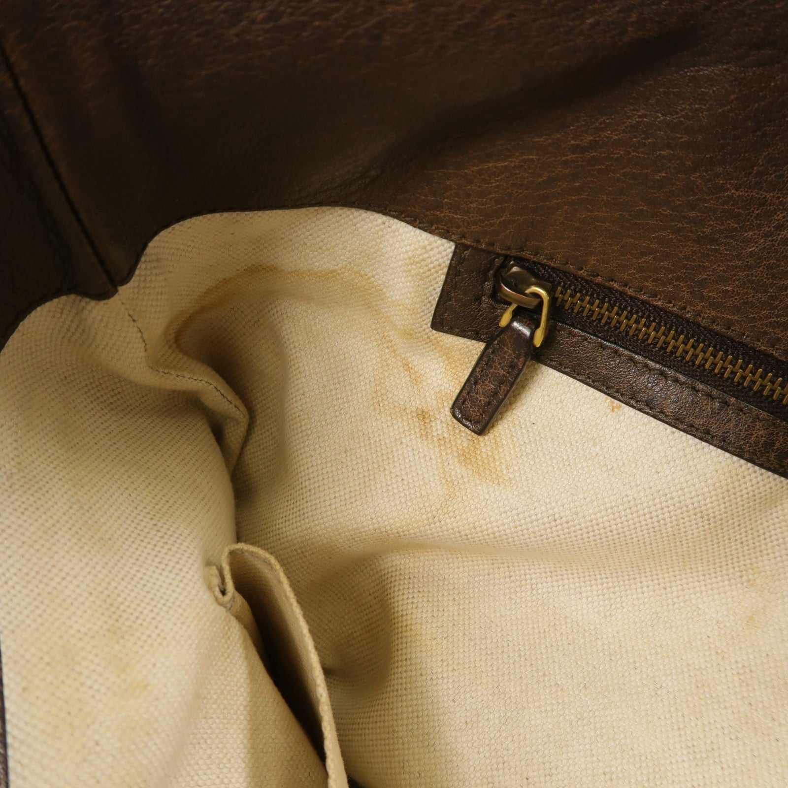 GUCCI GG GHW Banboo Tote Bag Canvas Leather 353125 Brown