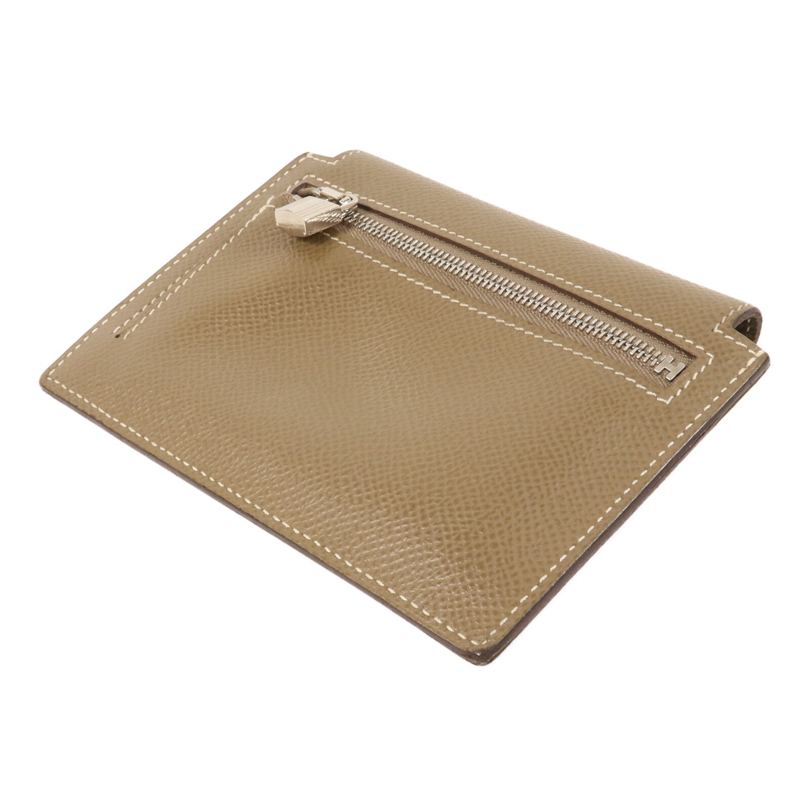 HERMES Epsom皮革Kelly Pocket Compact Wallet錢包Etoupe