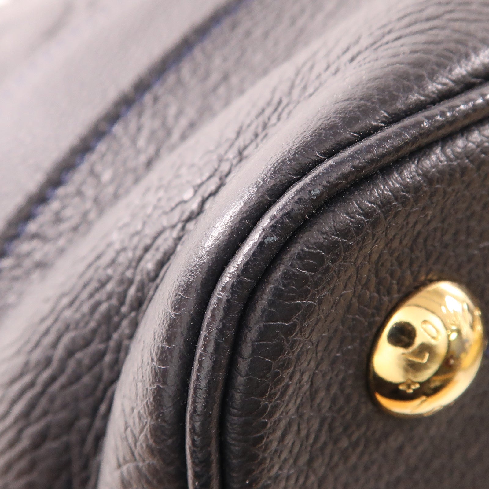 LOUIS VUITTON Monogram Empreinte Citadine GM金扣肩背袋/深藍色