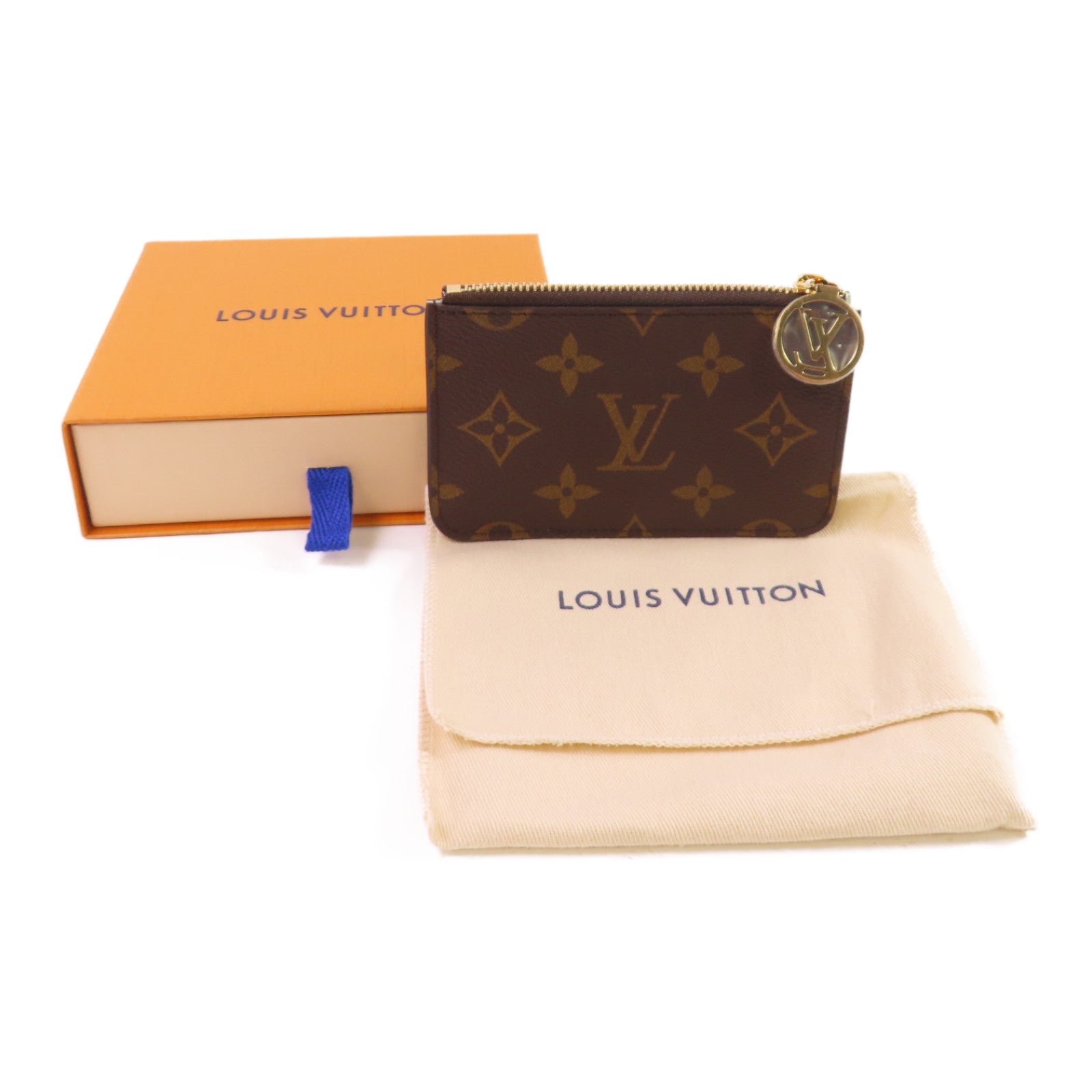 LOUIS VUITTON Monogram Romy Card Case金扣卡片套啡色/淺綠色