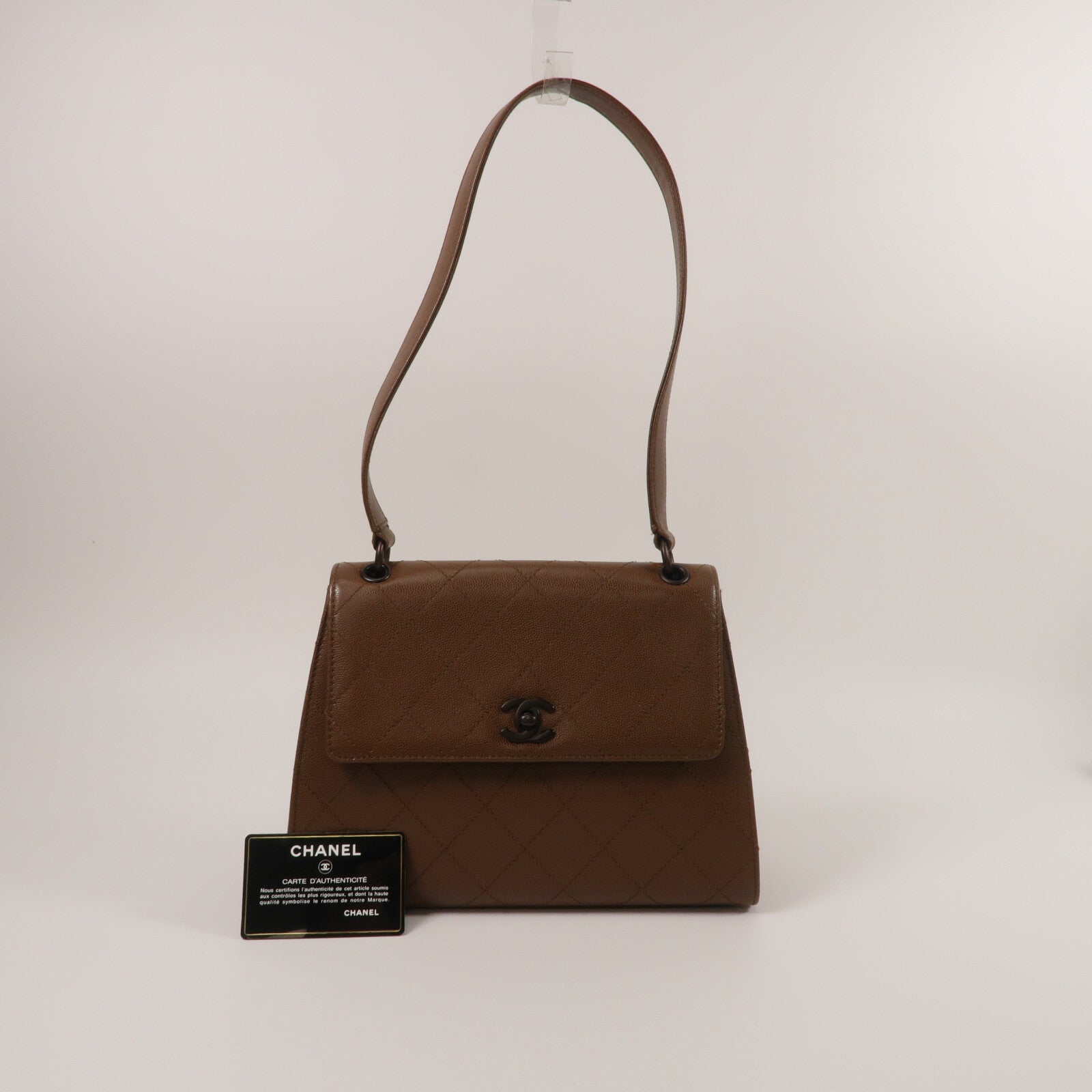 CHANEL 牛皮皮革Vintage Top Handle Kelly Flap Bag肩背袋