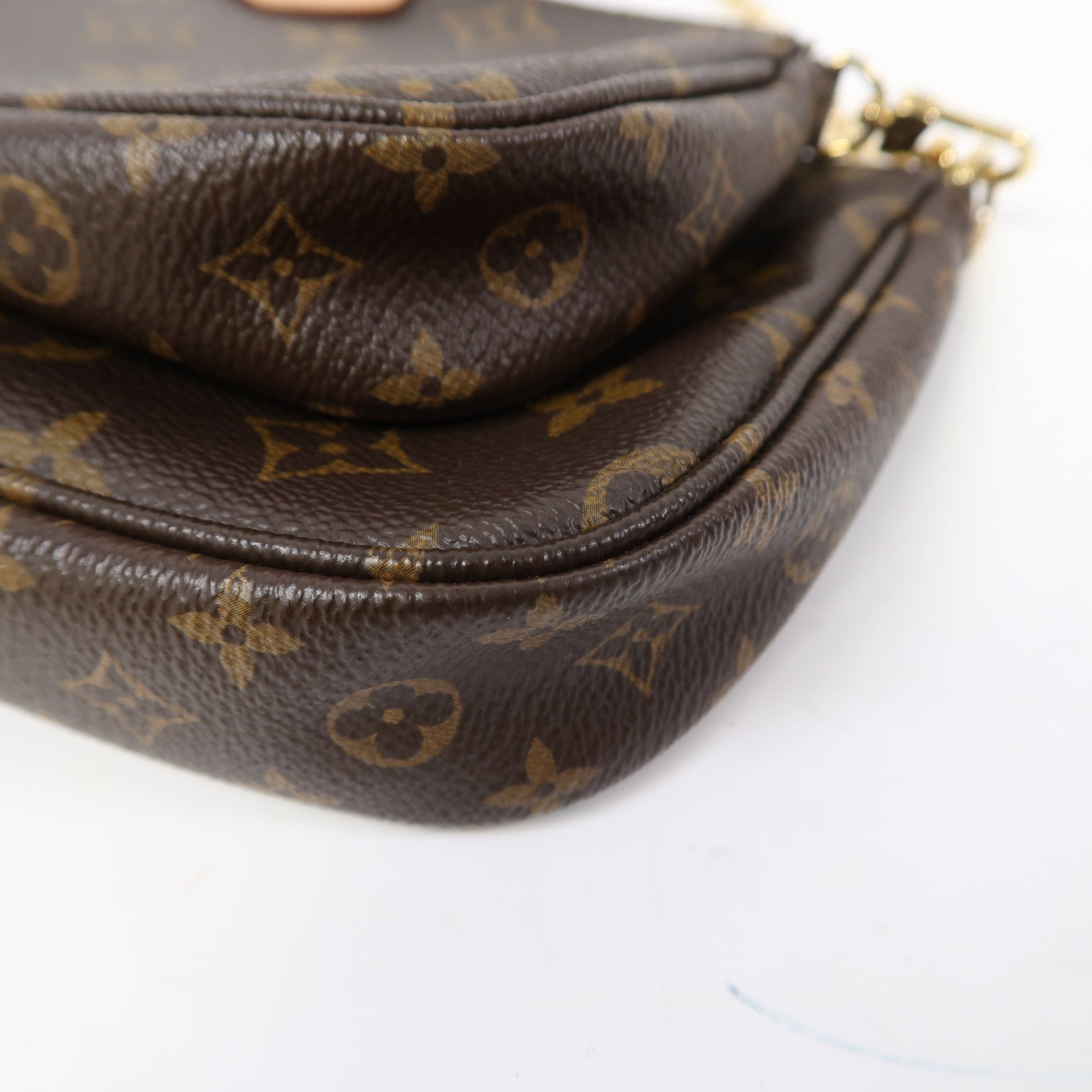 LOUIS VUITTON Monogram Multi Pochette Accessoires金扣肩背袋啡色