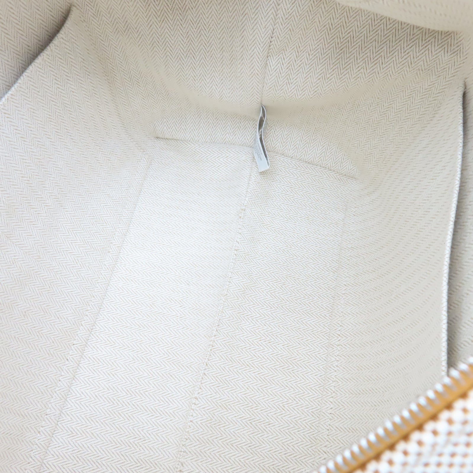 HERMES 【激減優惠】帆布Bride a Brac Cabriole Case銀扣手挽袋米色/橙色