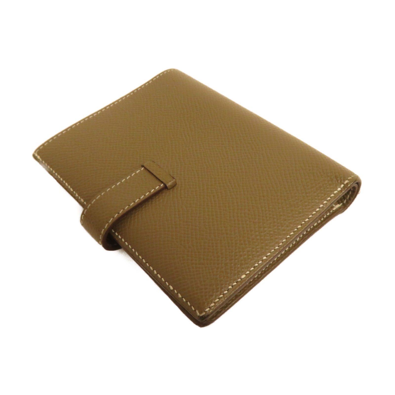 HERMES 【激減優惠】Epsom皮革Bearn Compact Wallet金扣錢包啡色