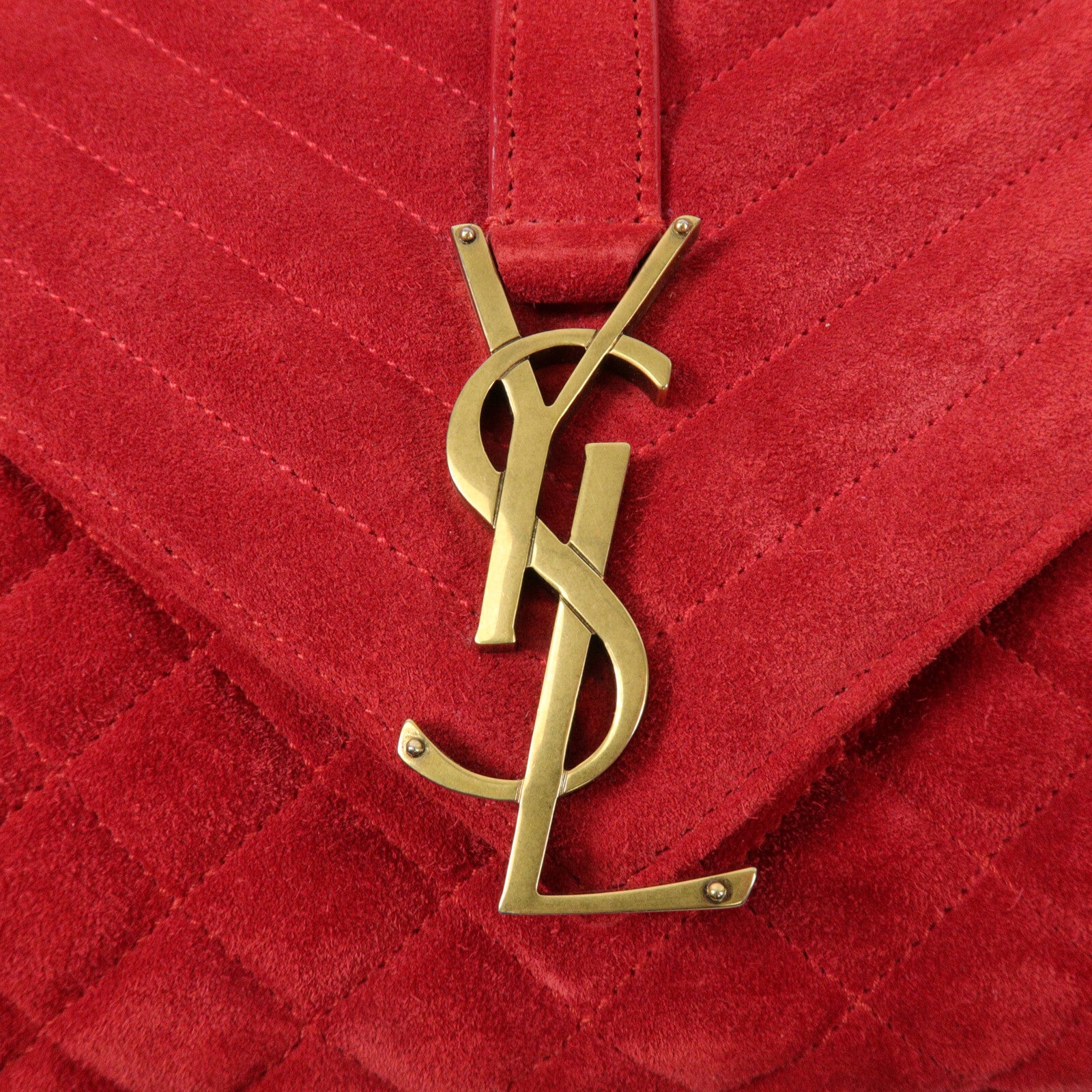 SAINT LAURENT 絨布Large Envelope鏈帶肩背袋