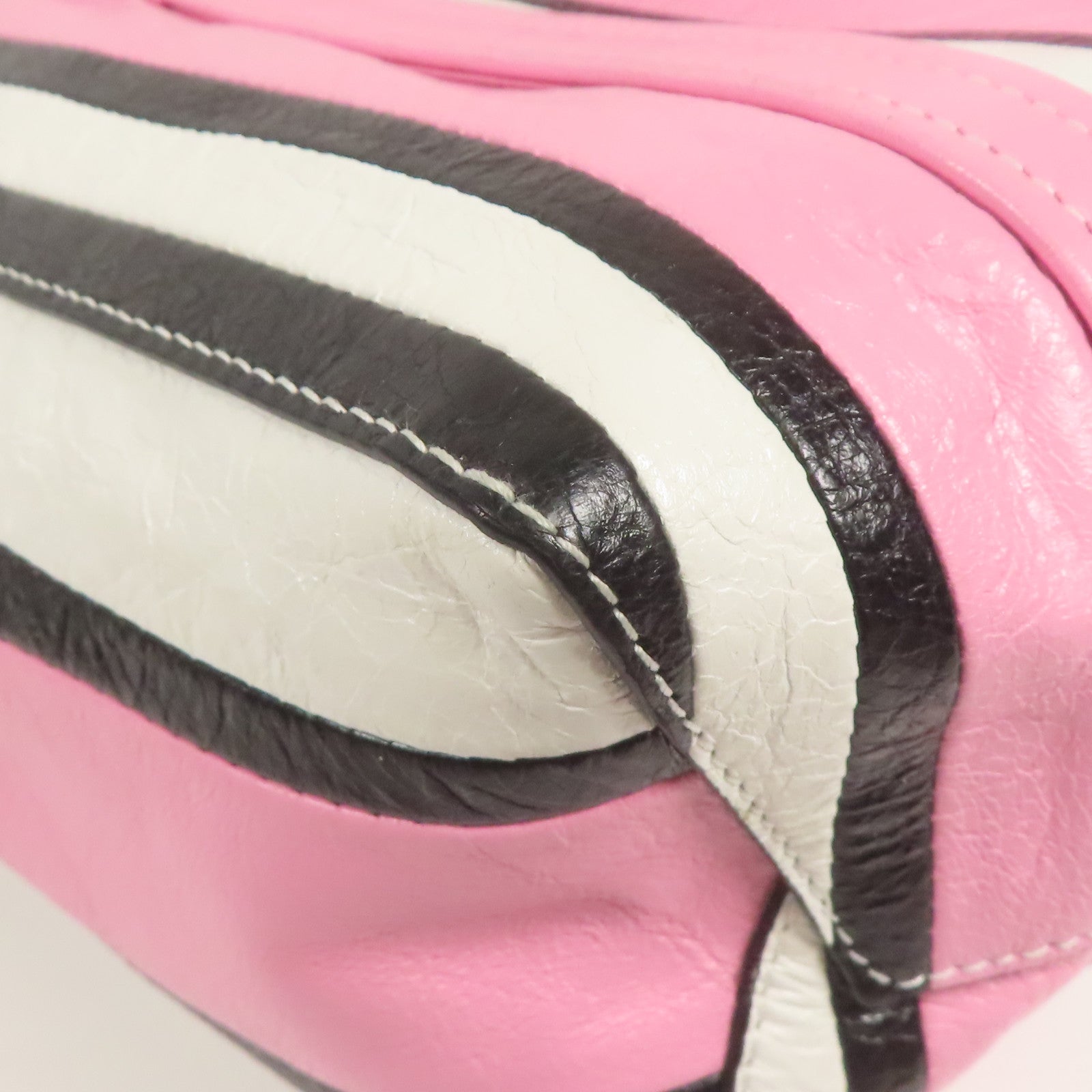 BALENCIAGA Barbes Bag 2way Shoulder Bag Calfskin Leather Pink/White