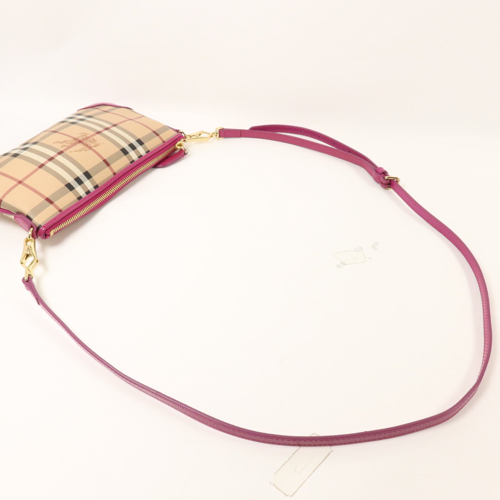 BURBERRY 塗層帆布/牛皮皮革Shoulder Bag肩背袋