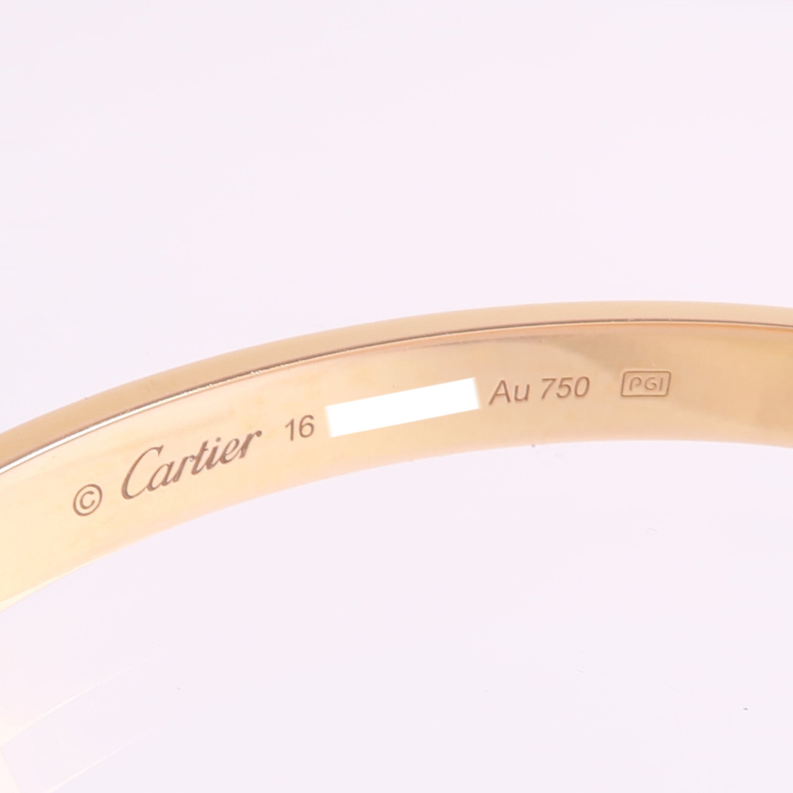 CARTIER 18K玫瑰金Love Bracelet手鐲Cartier#16