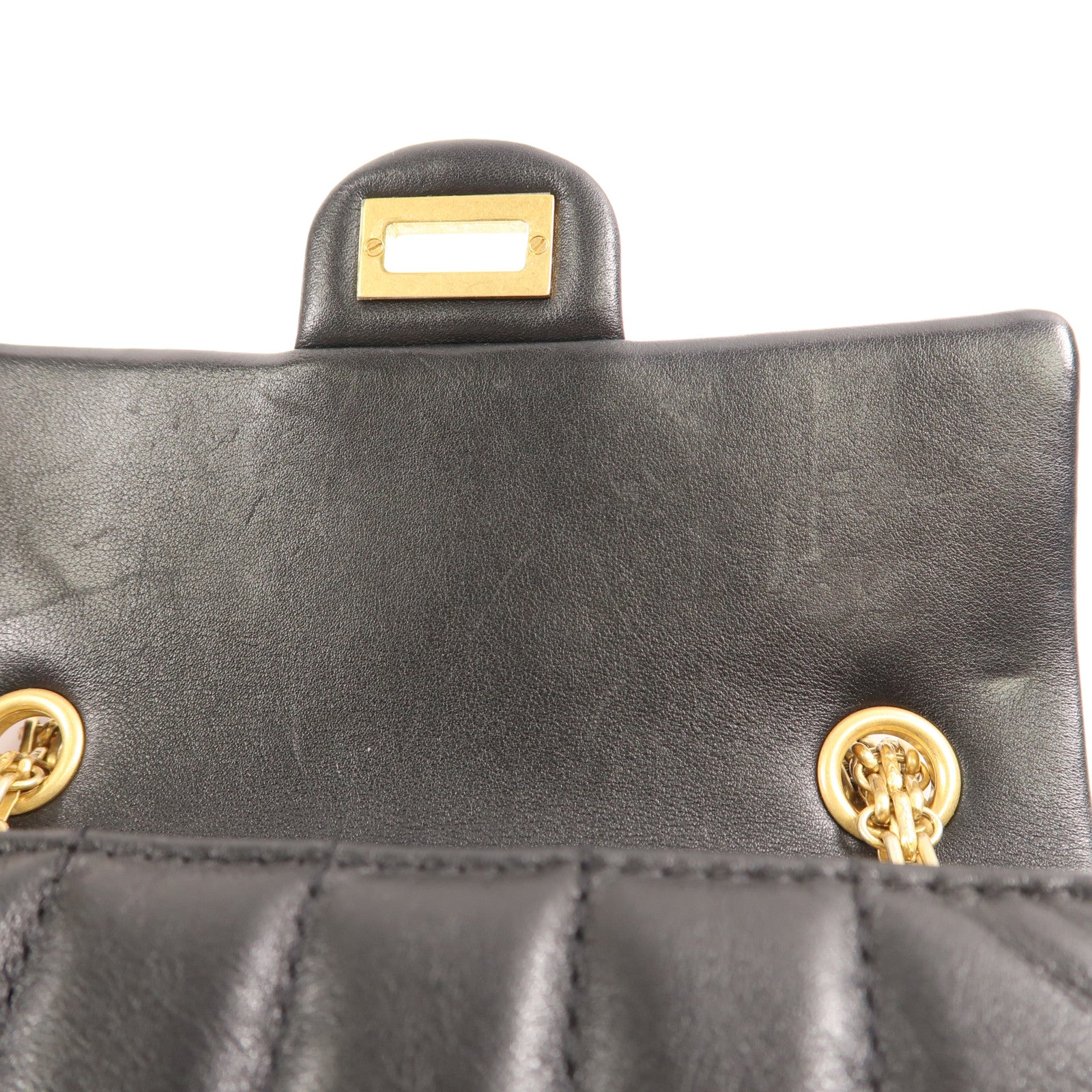 CHANEL 牛皮皮革2.55 Mini金扣鏈帶肩背袋