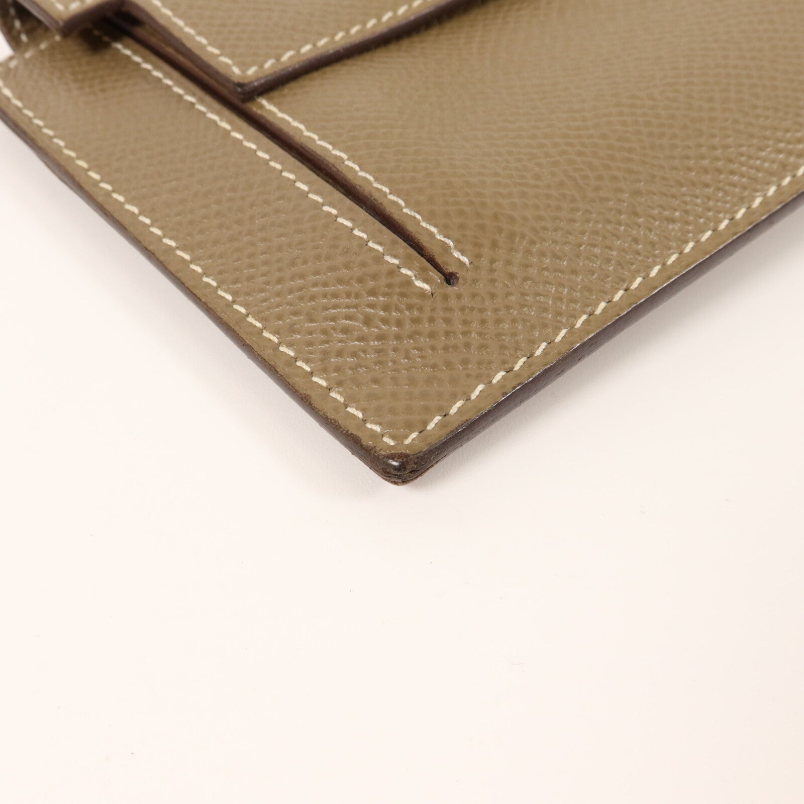 HERMES Epsom皮革Kelly Pocket Compact Wallet錢包Etoupe