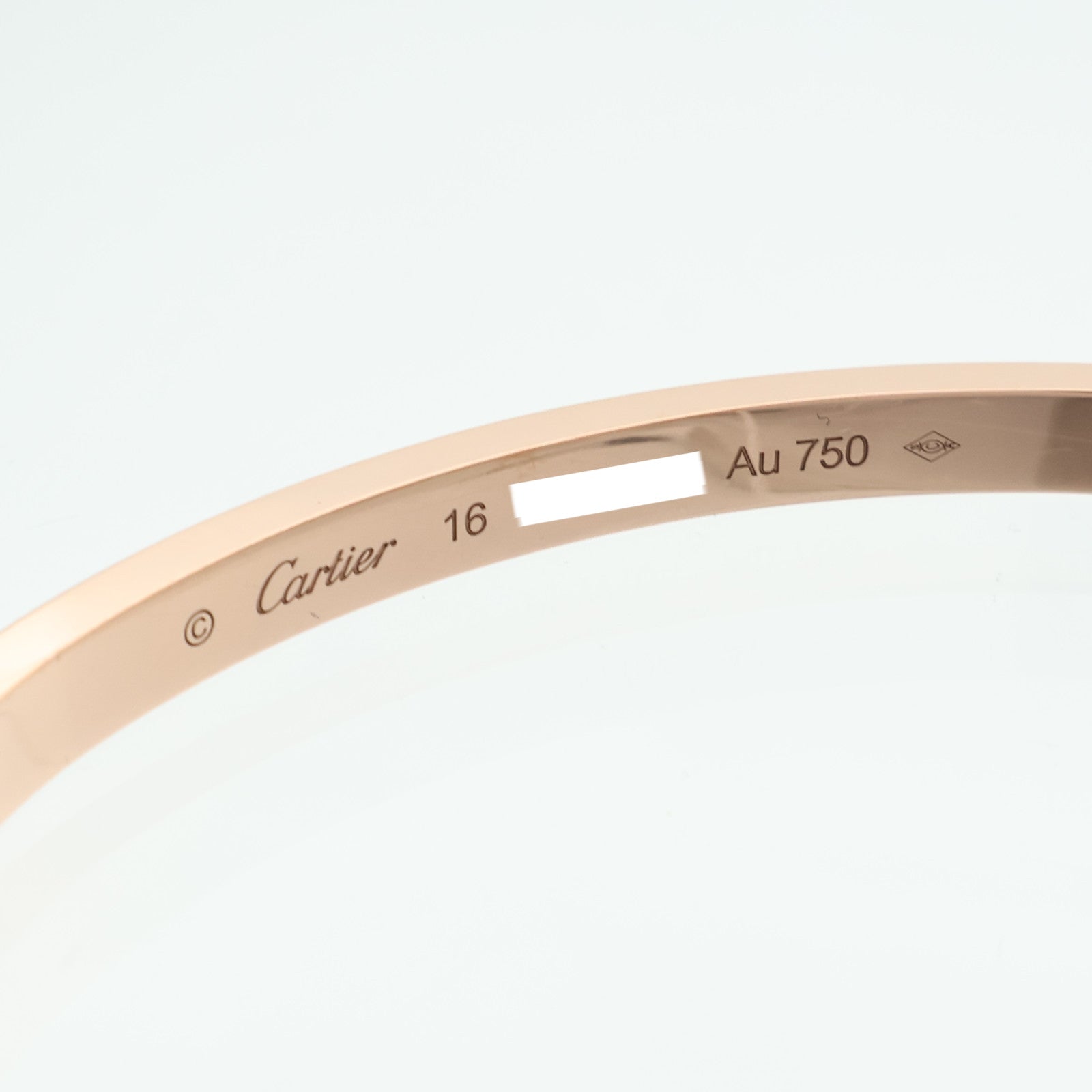 CARTIER 18K玫瑰金Love Bangle SM Paved鑽石手鐲Cartier#16