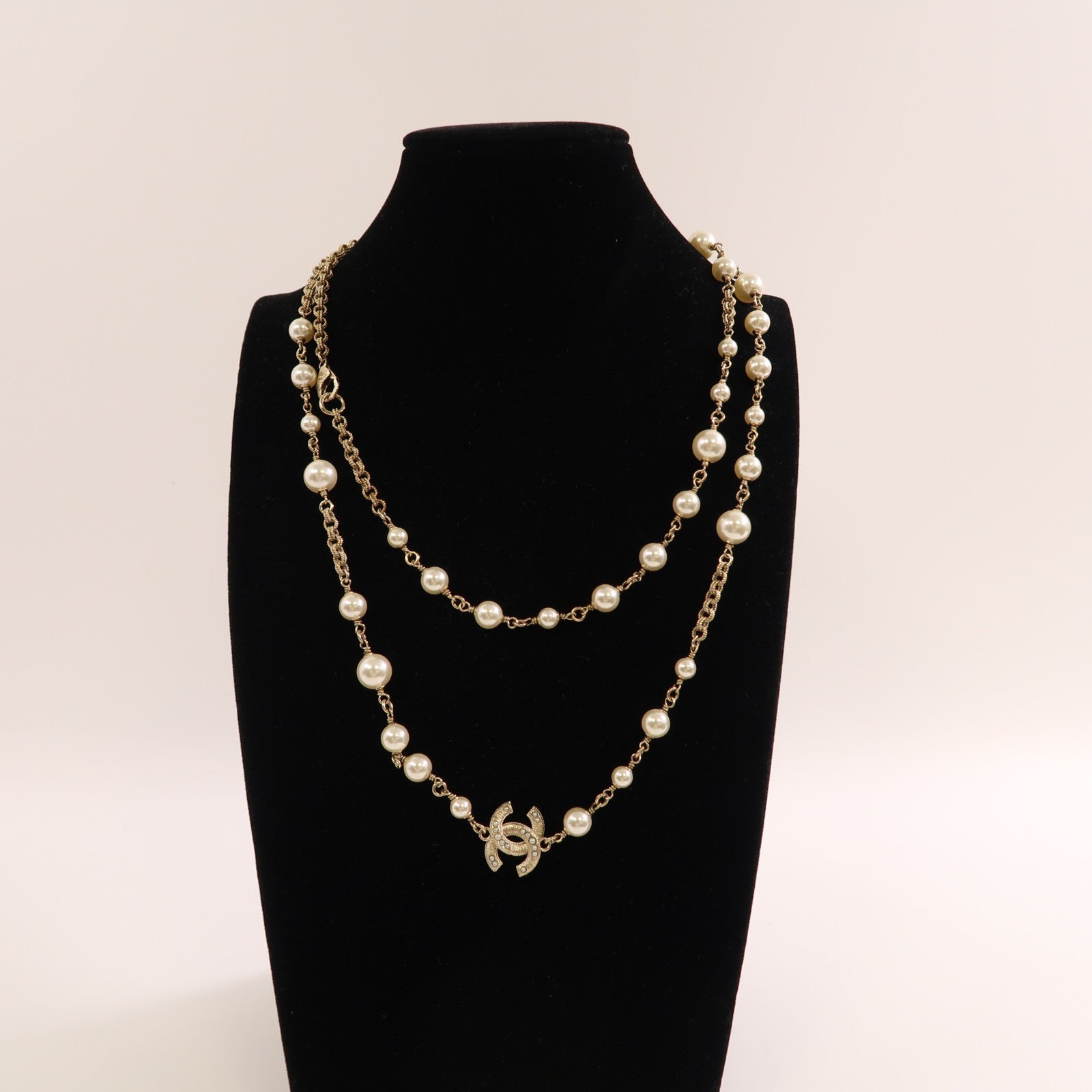 CHANEL 金屬/PVC Pearl Necklace項鍊