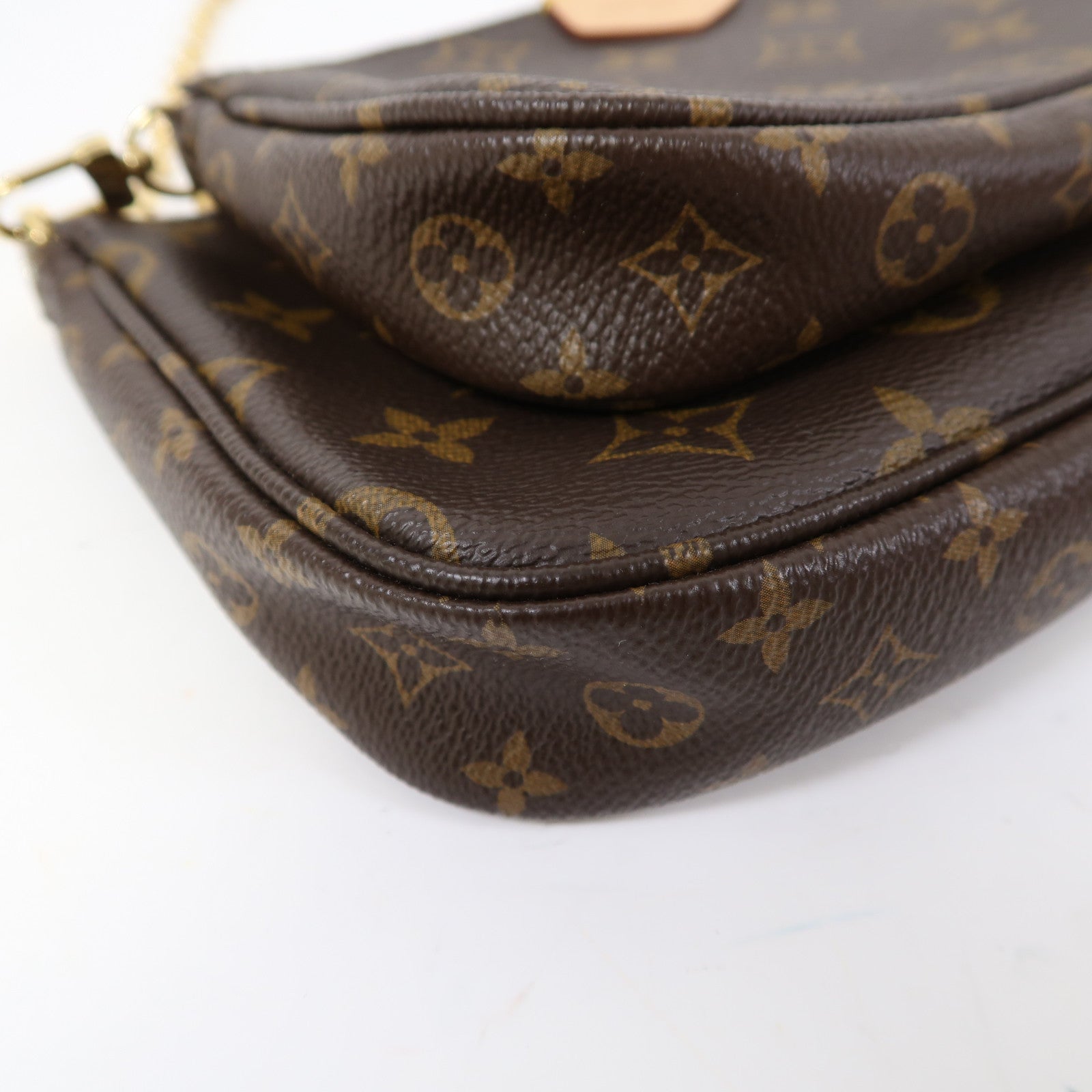 LOUIS VUITTON Monogram Multi Pochette Accessoires金扣肩背袋啡色