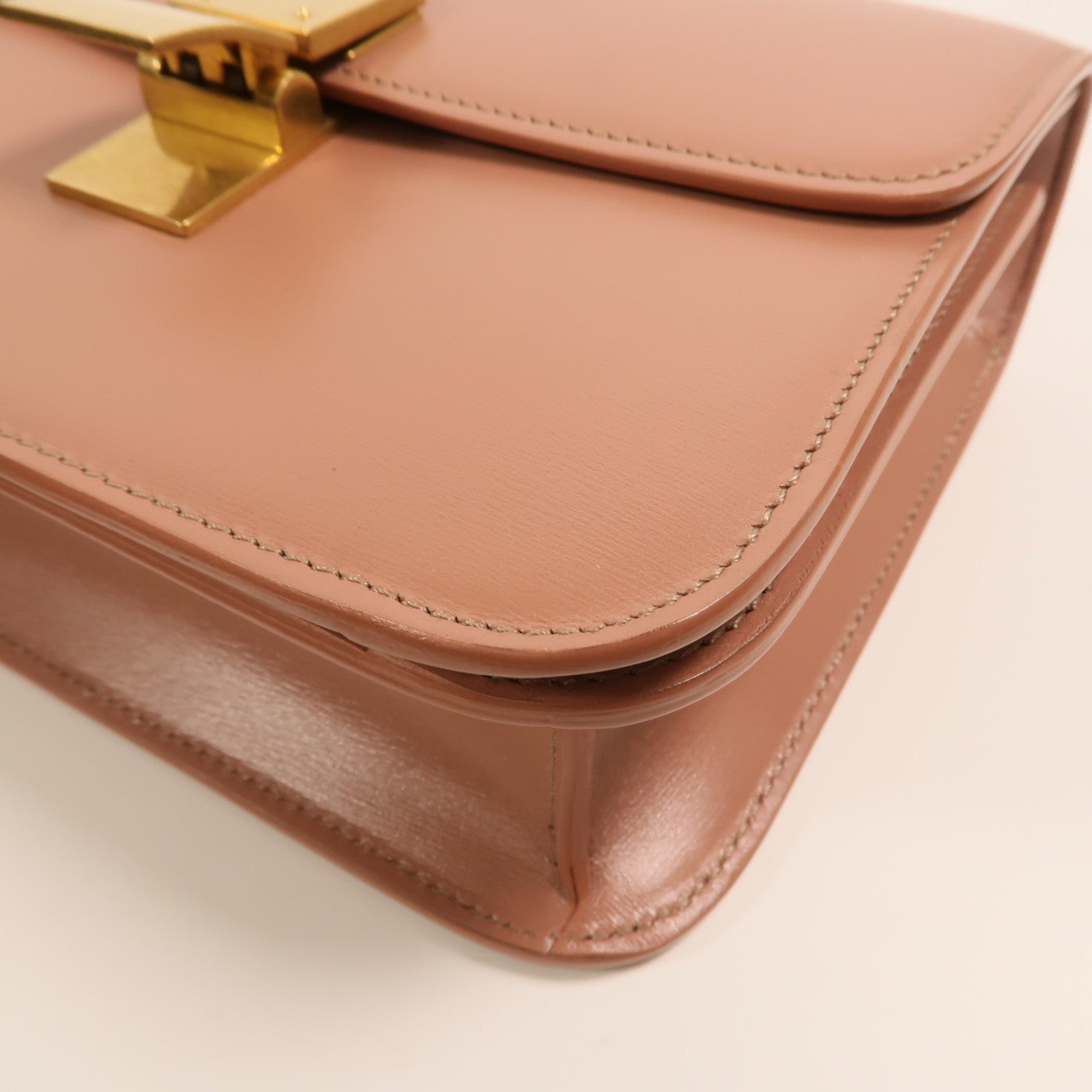 CELINE 牛皮皮革Mini Classic Box金扣肩背袋
