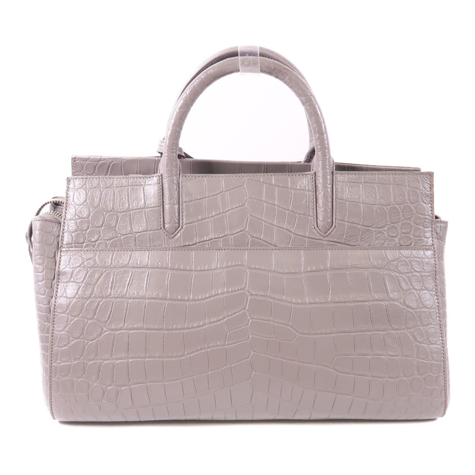 SAINT LAURENT 皮革Cabas Rive Gauche銀扣手挽肩背兩用袋