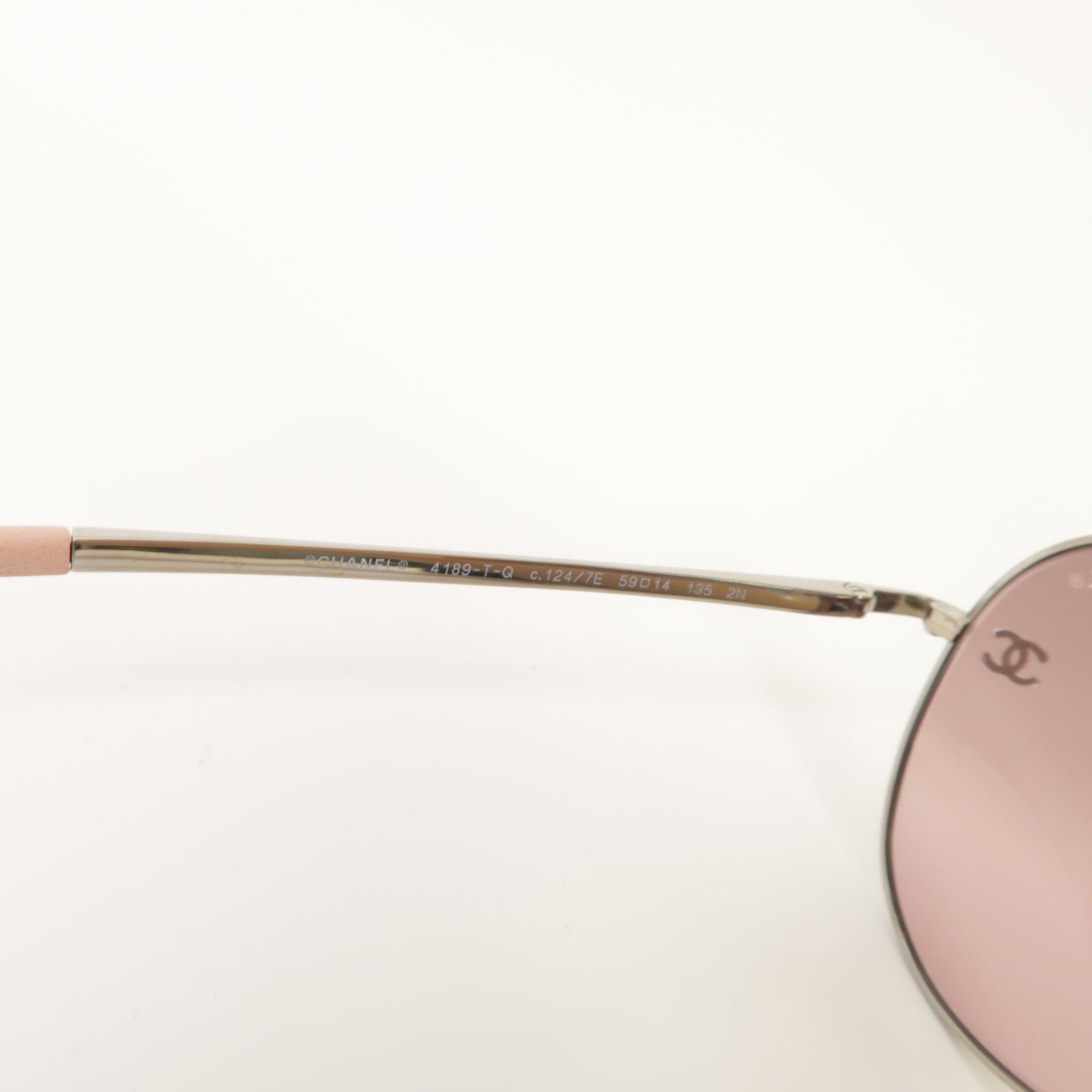 CHANEL PVC/金屬Sunglasses太陽眼鏡粉紅色/銀色