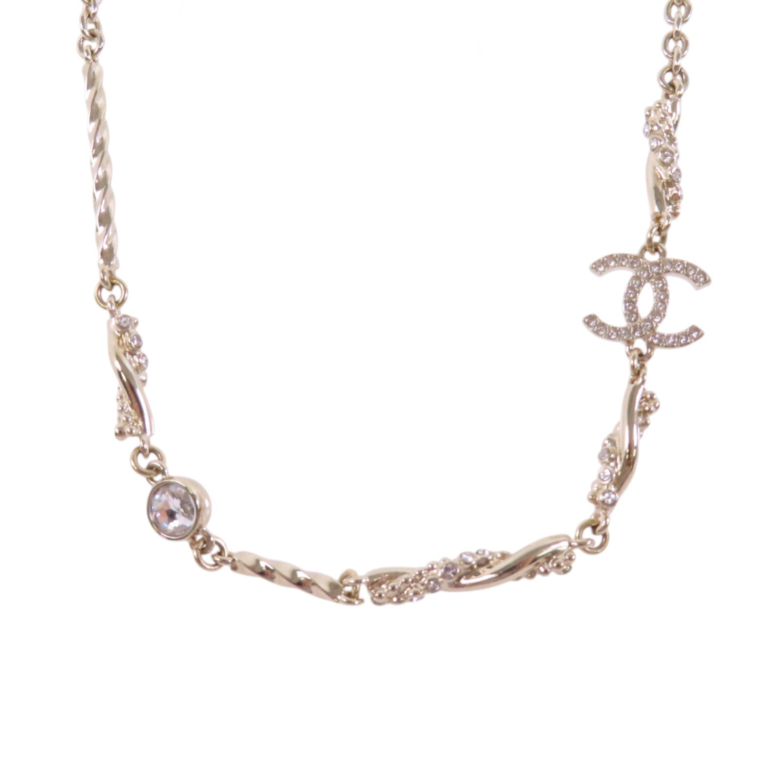 CHANEL CC GHW Necklace B23B Metal Rhinestone