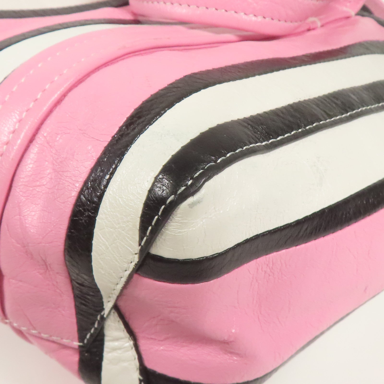 BALENCIAGA Barbes Bag 2way Shoulder Bag Calfskin Leather Pink/White