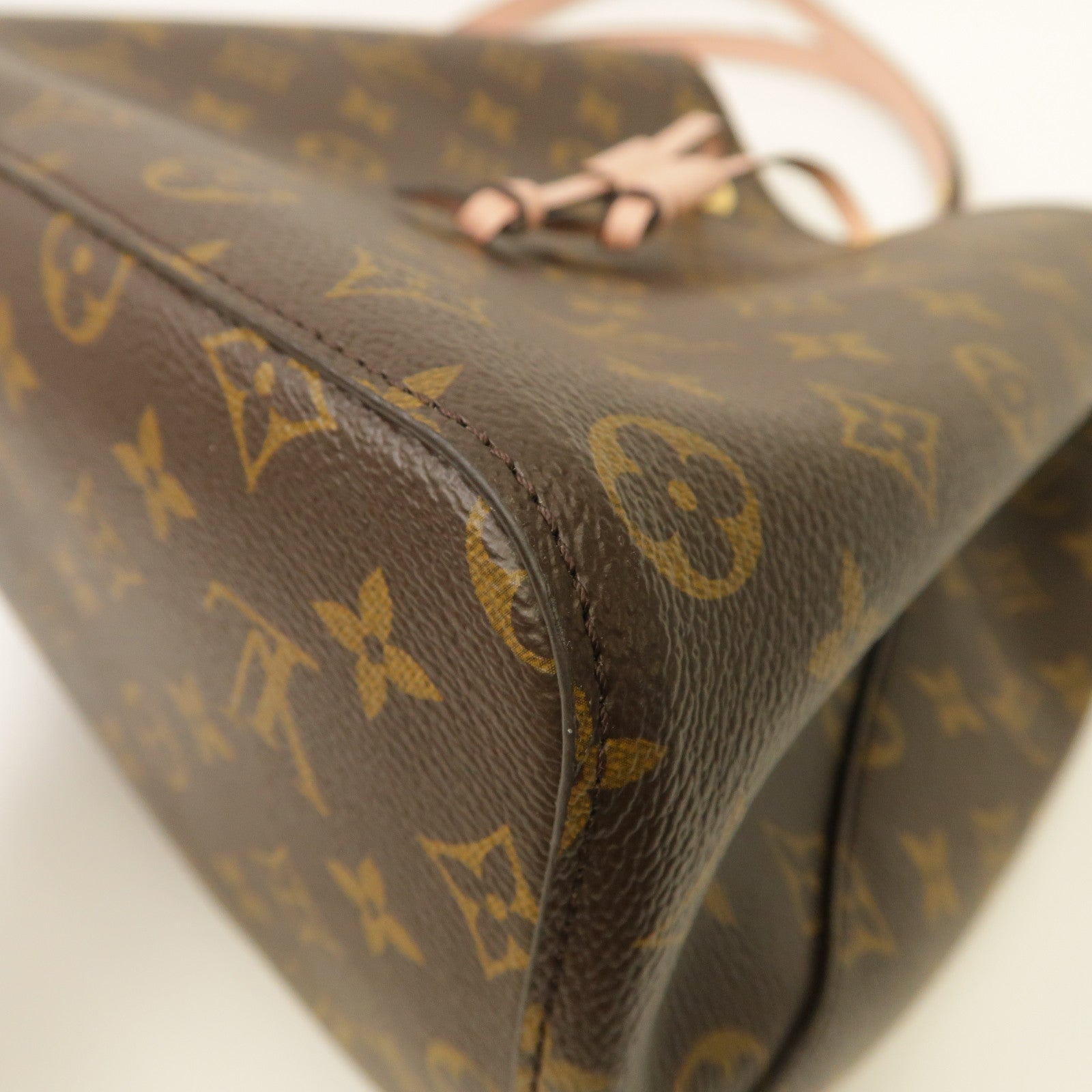 LOUIS VUITTON Monogram Neo Noe MM金扣肩背袋啡色/粉紅色