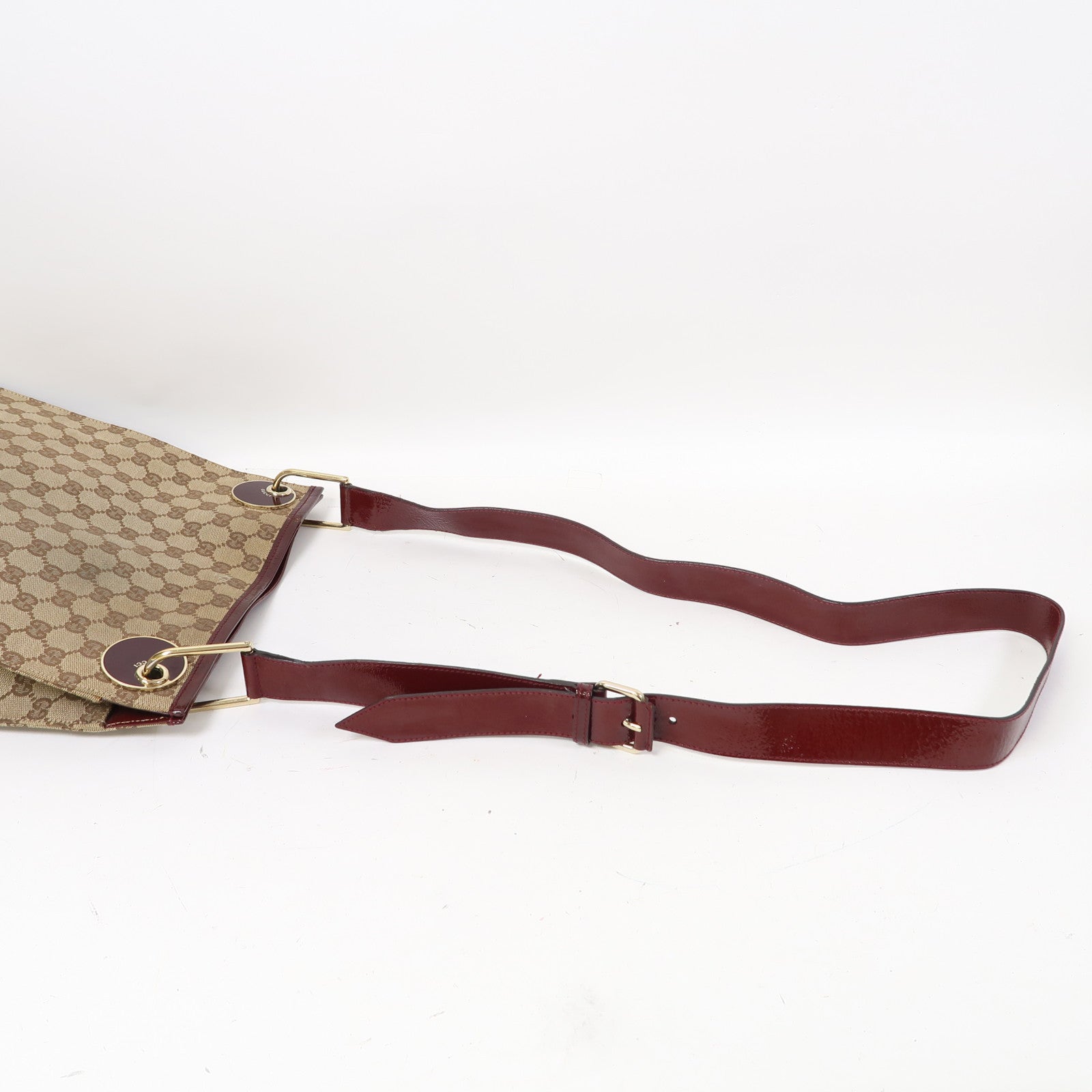 GUCCI 帆布Shoulder Bag金扣肩背袋啡色