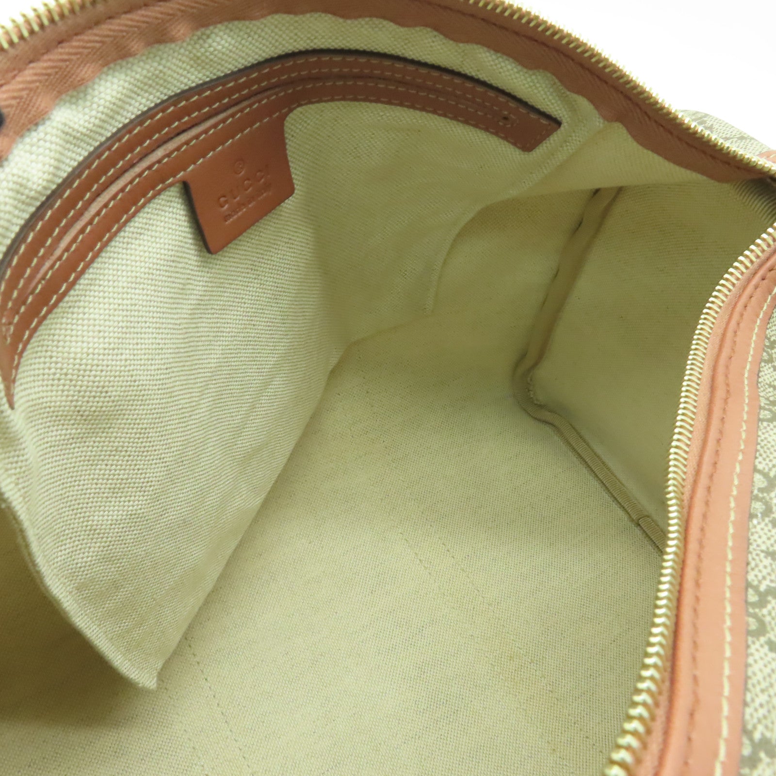 GUCCI 【清倉大減價】塗層帆布Handbag金扣手挽袋棕色/粉紅色