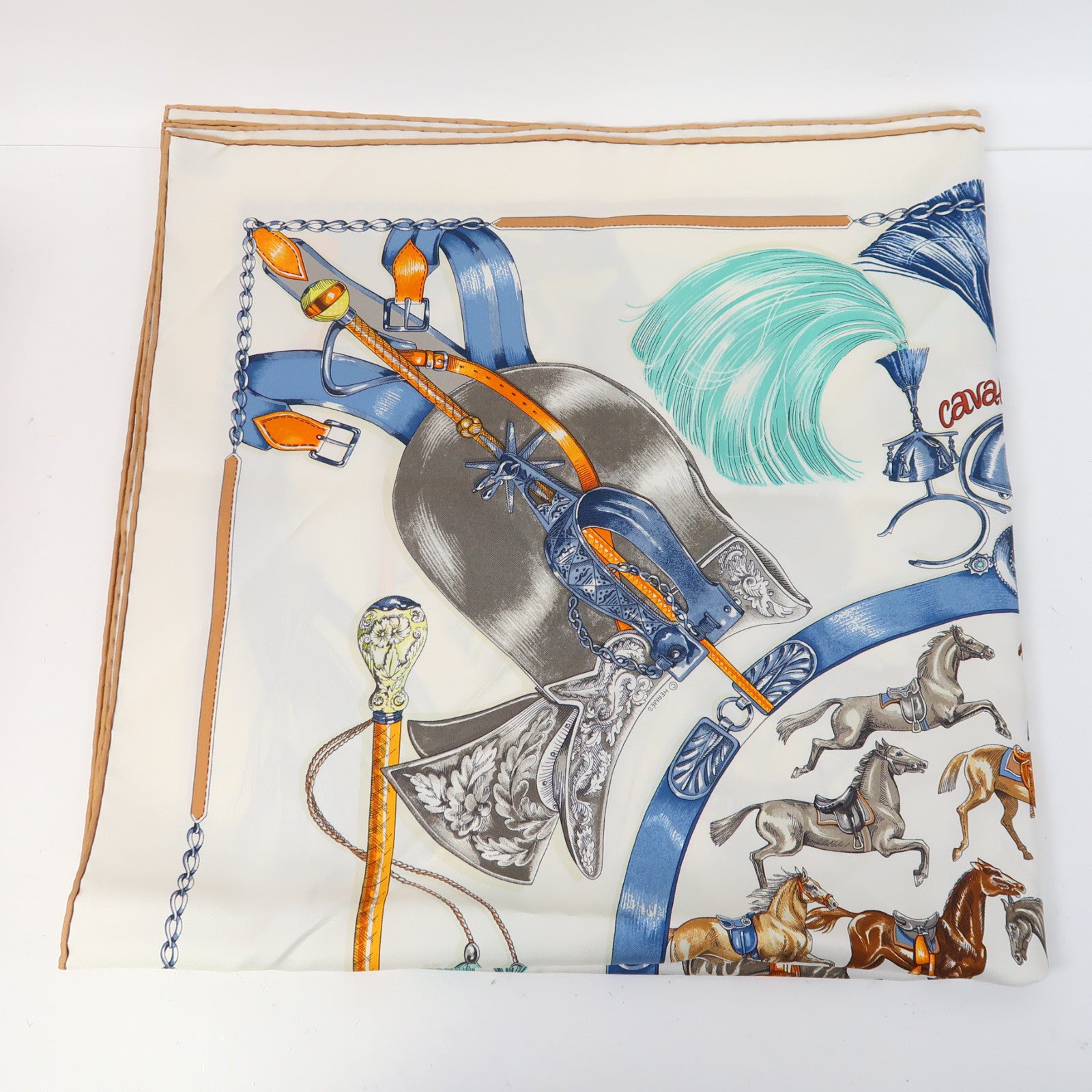 HERMES 絲質Scarf圍巾彩色