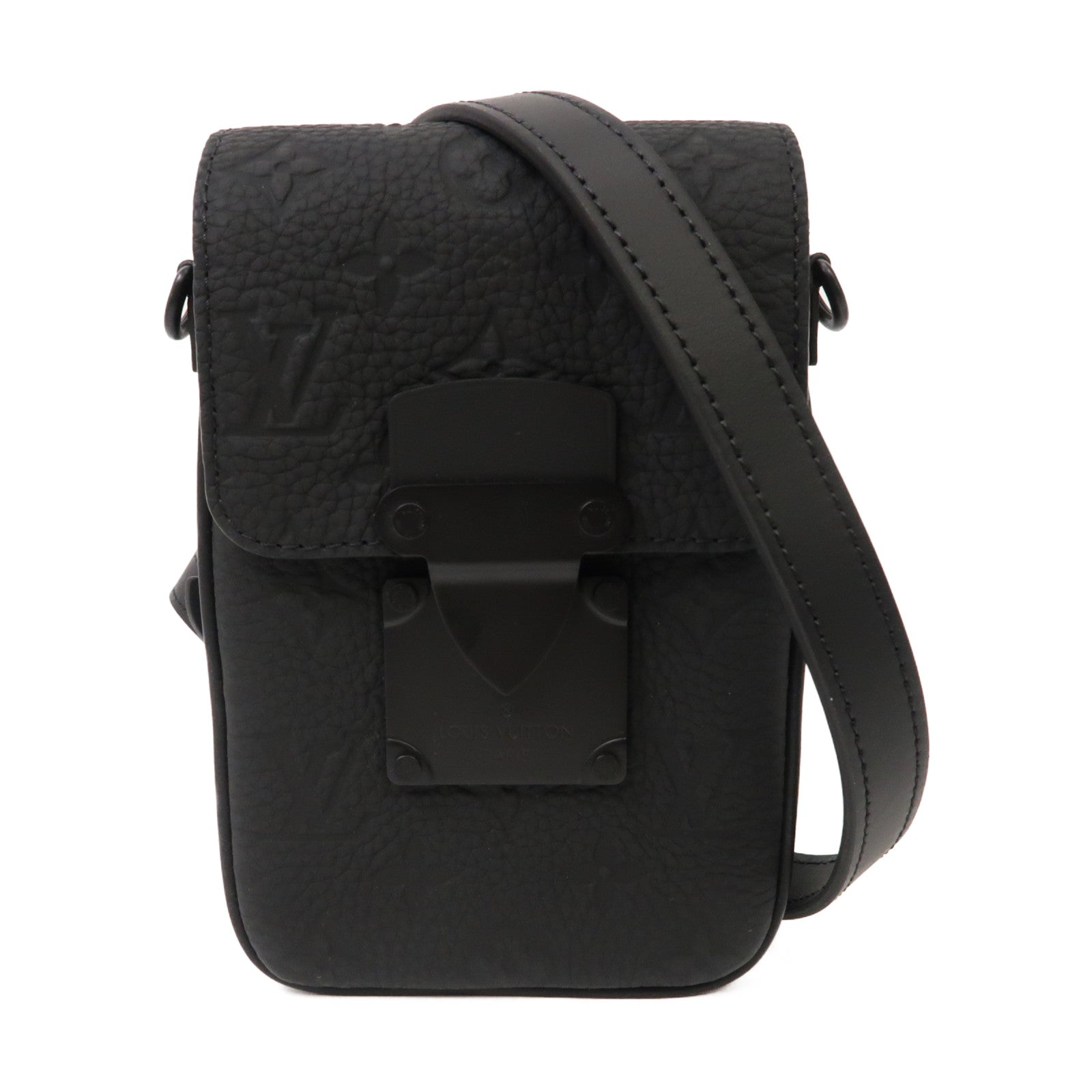 LOUIS VUITTON Monogram Taurillon S-Lock Vertical Wearable Wallet肩背袋黑色